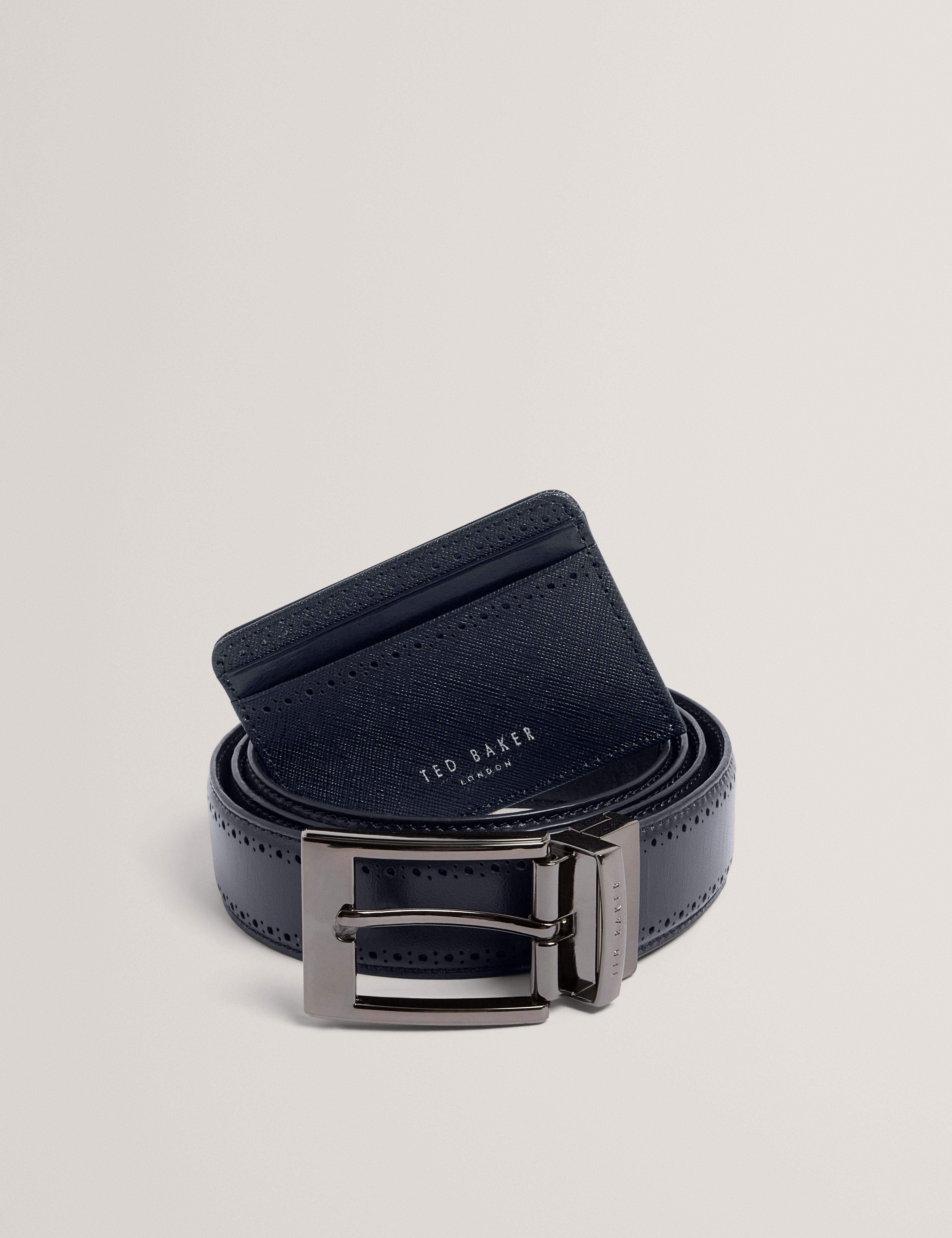 Gilant Card Holder And Belt Set Navy