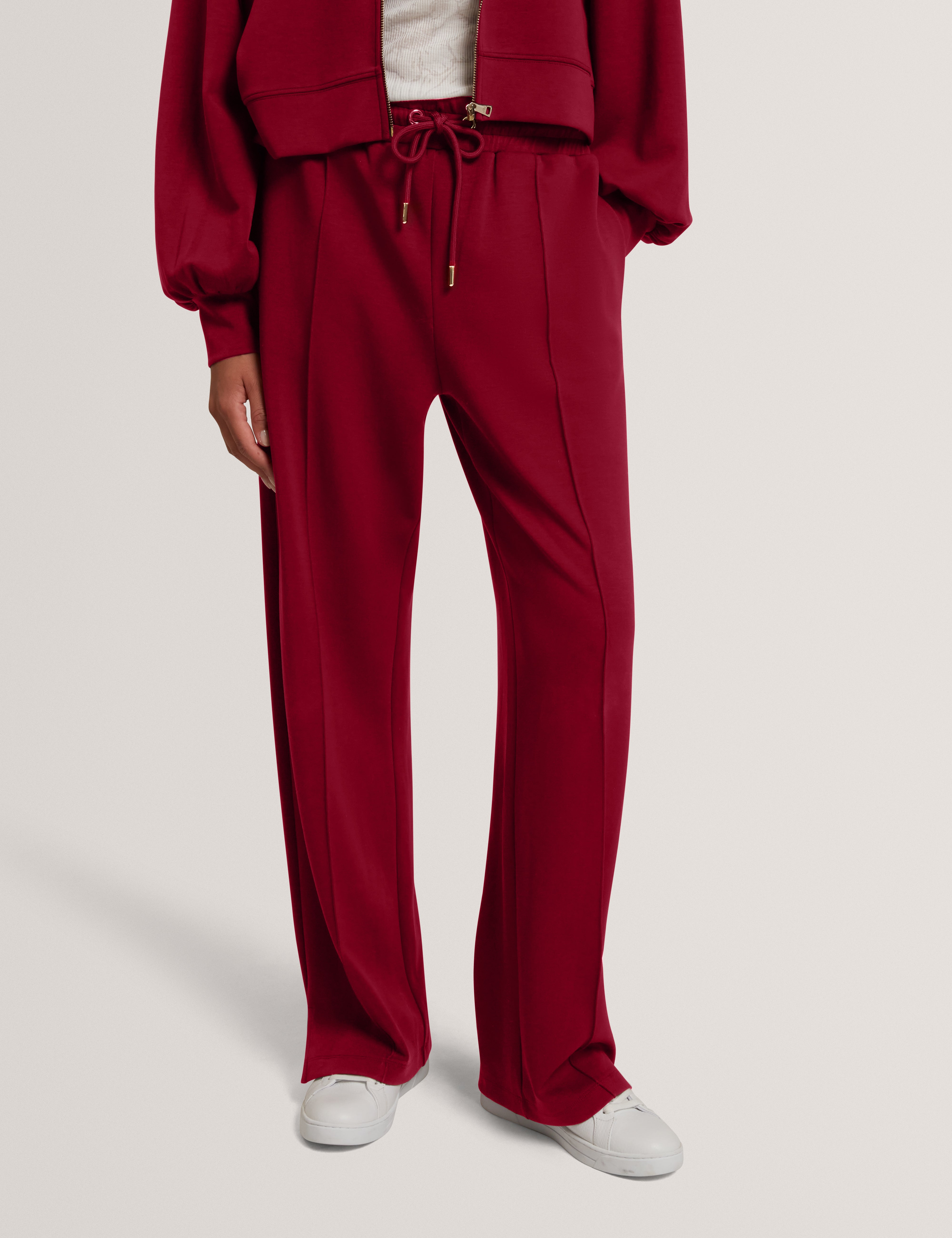 Nowelll Cupro Split Hem Jogger Maroon