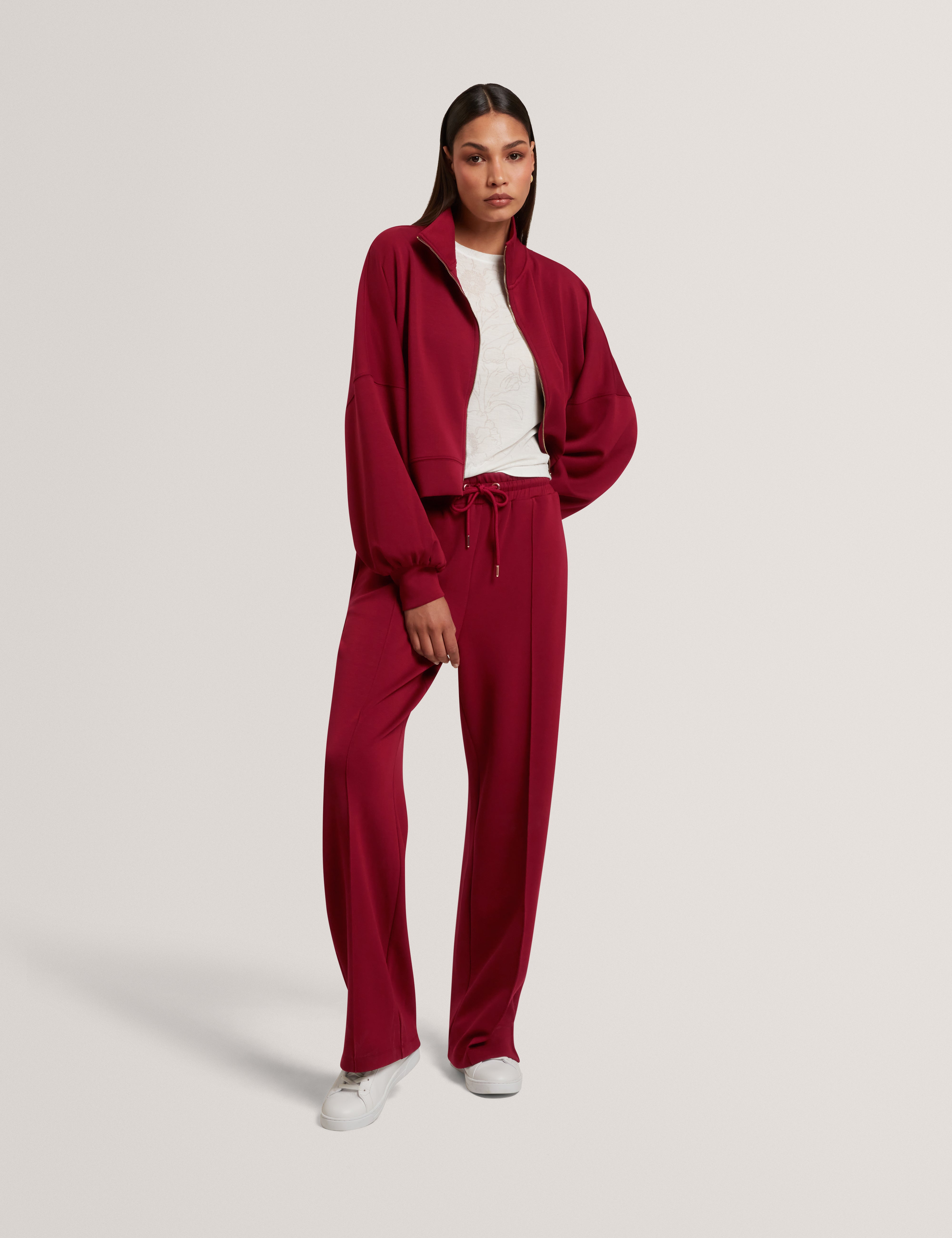 Nowelll Cupro Split Hem Jogger Maroon