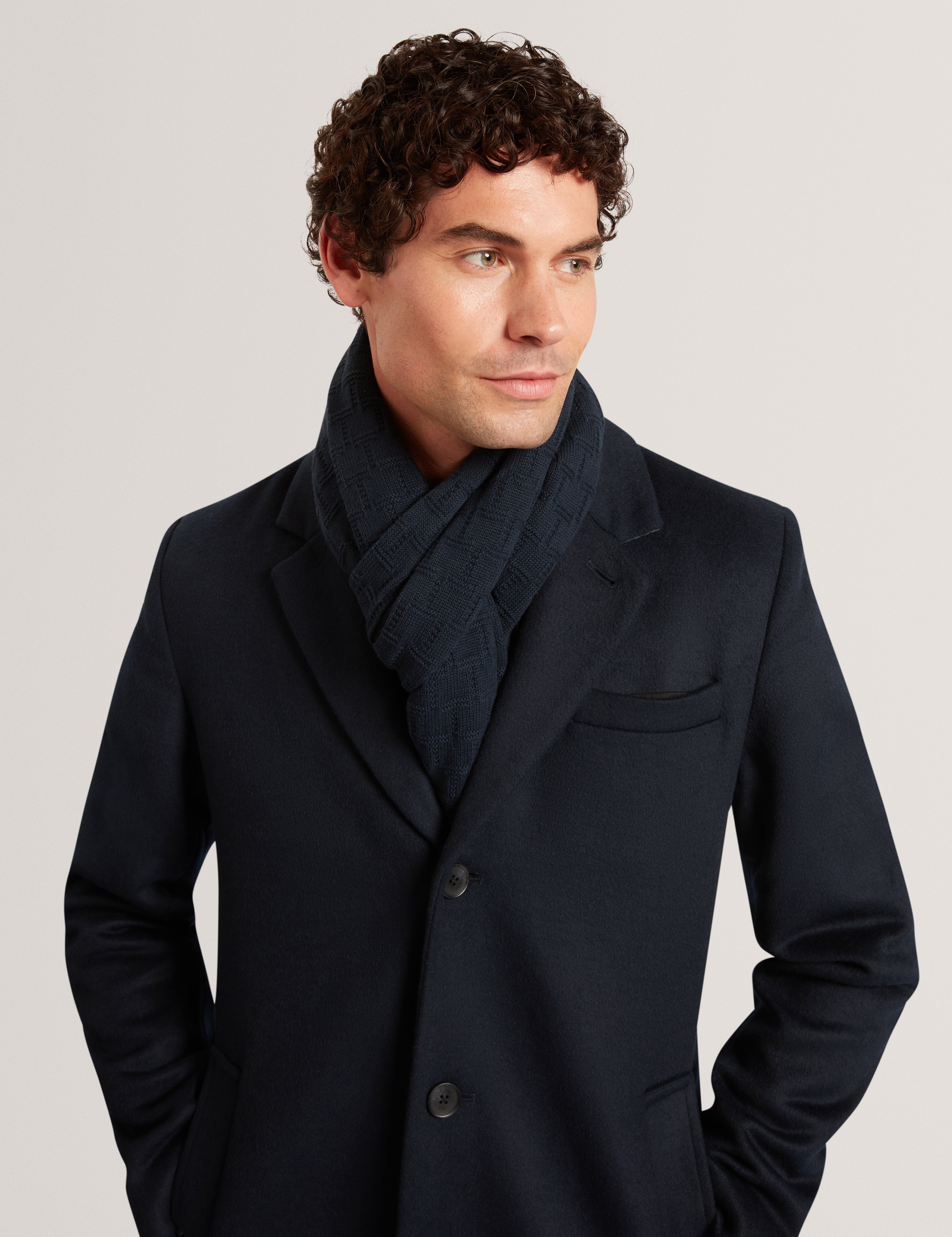 Terni T Repeat Knit Scarf Navy