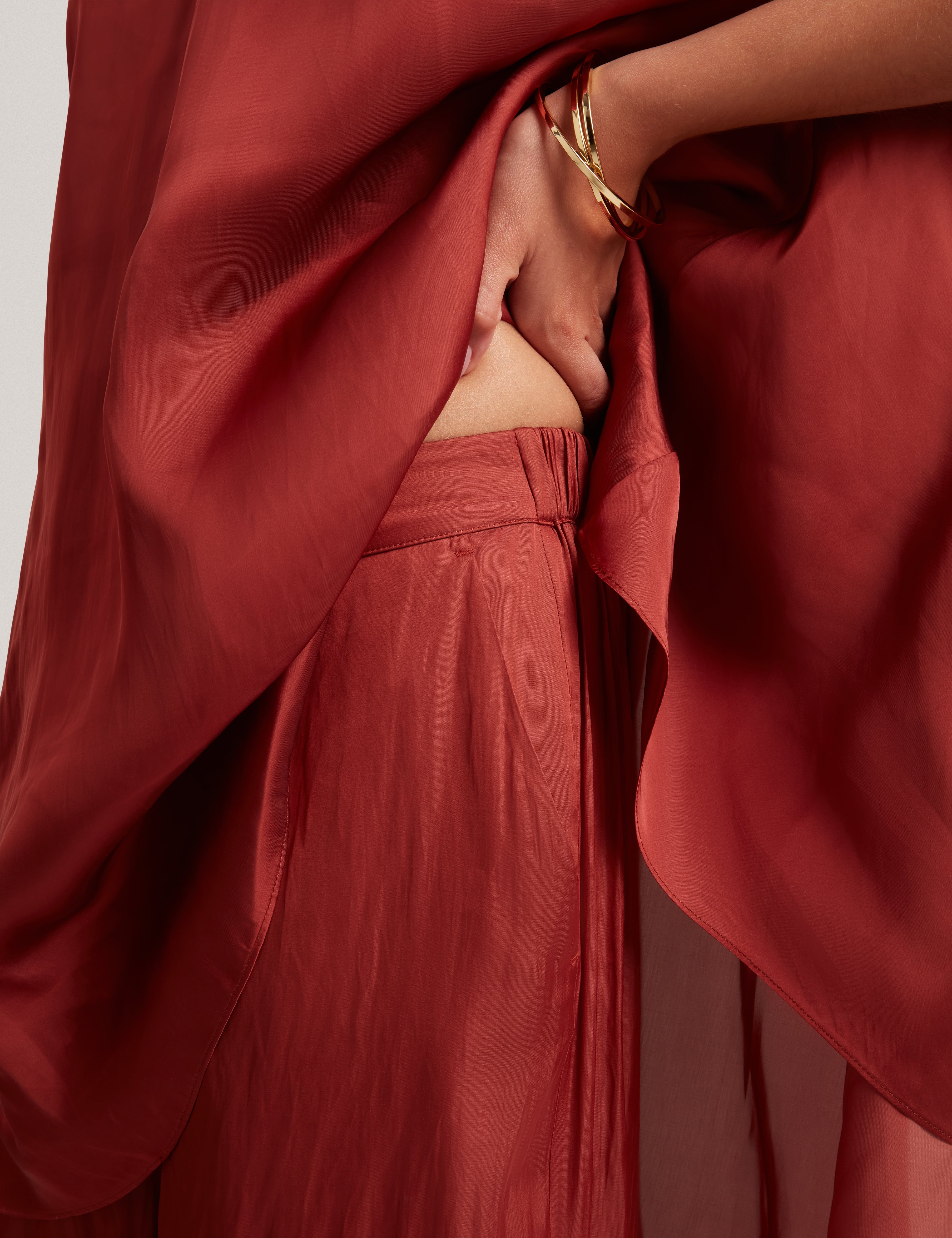 Zolene Wide Leg Trouser Burnt Red