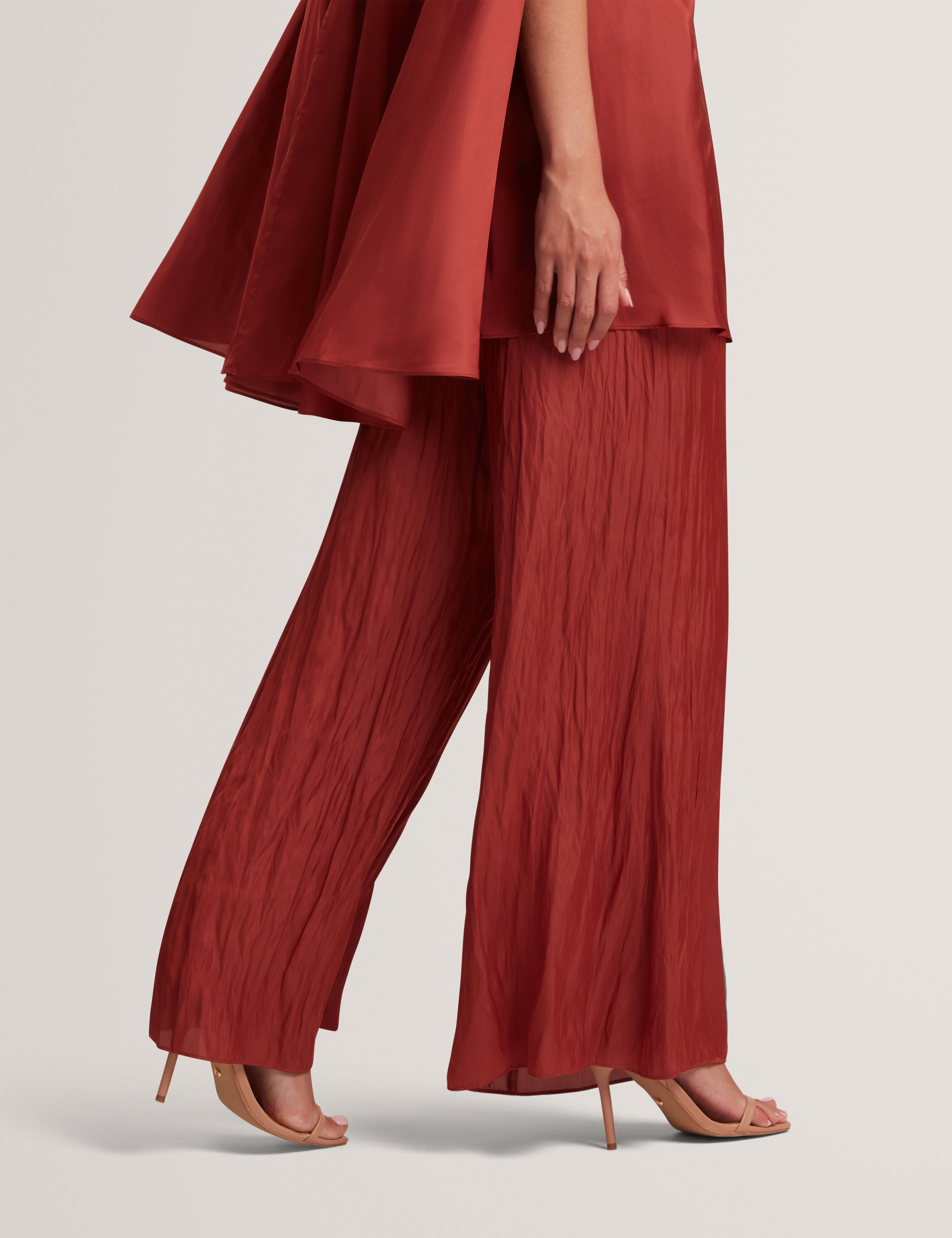 Zolene Wide Leg Trouser Burnt Red