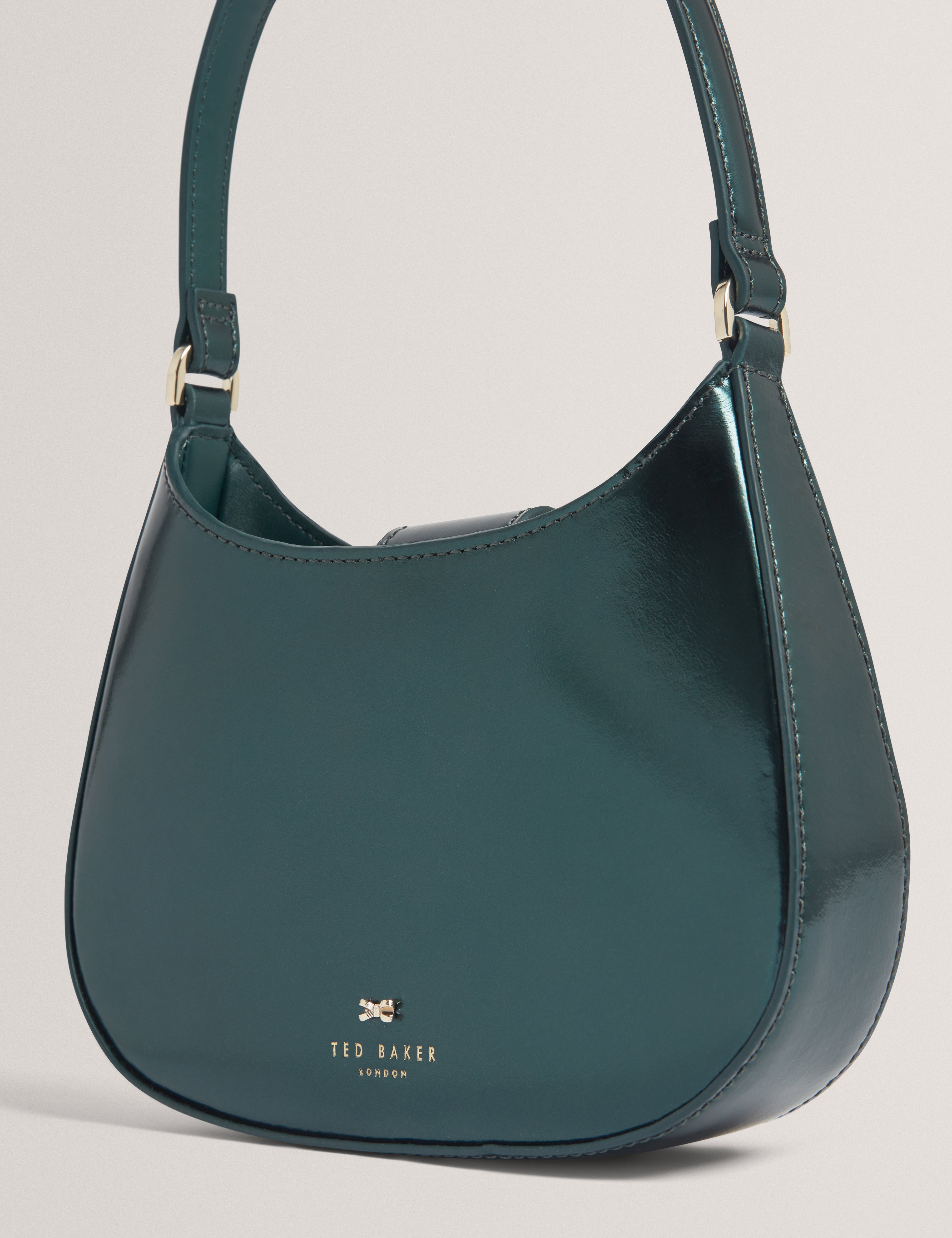 Irea Leather Bow Detail Mini Shoulder Bag Blue