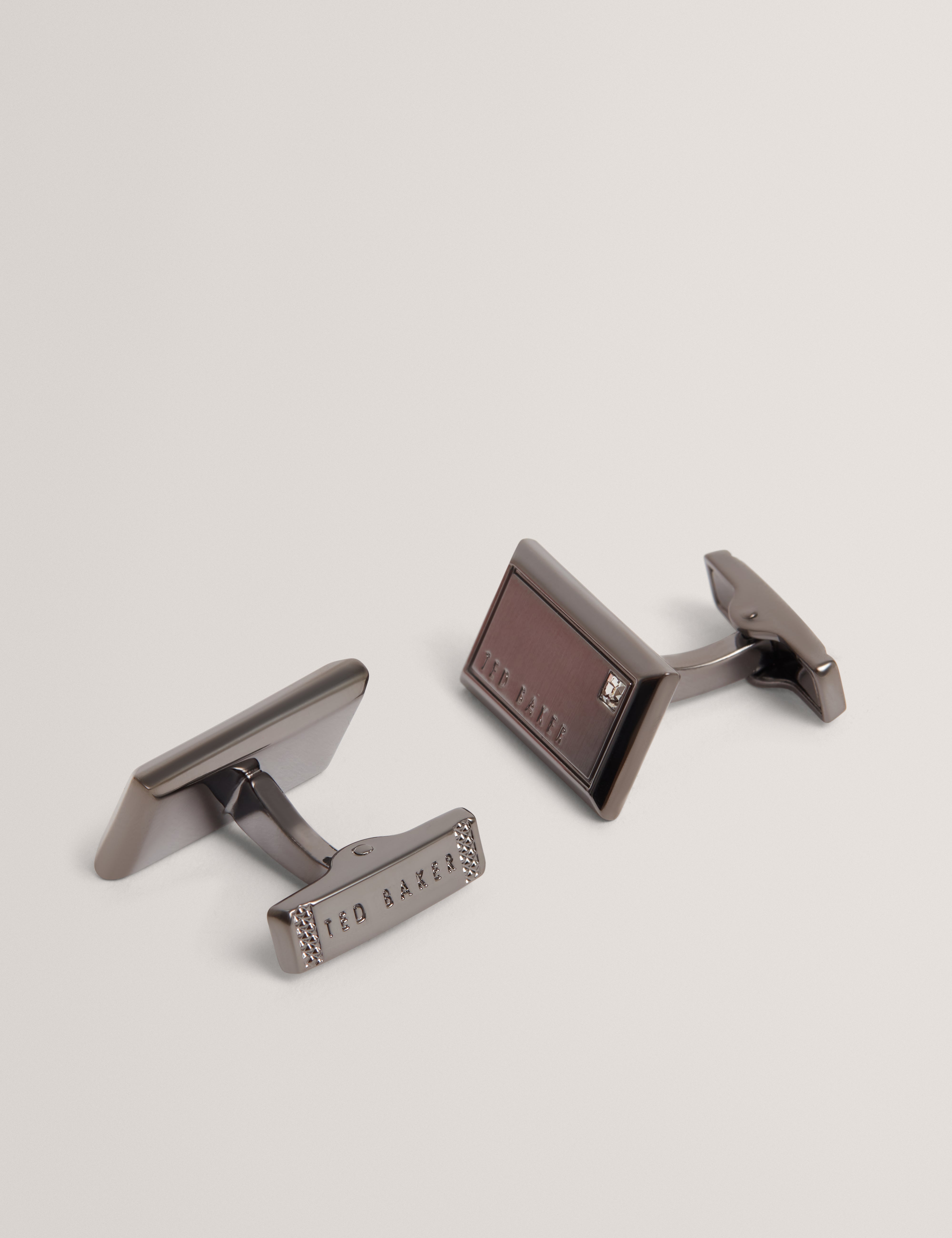 Cuffli Crystal Detail Cufflink Gunmetal