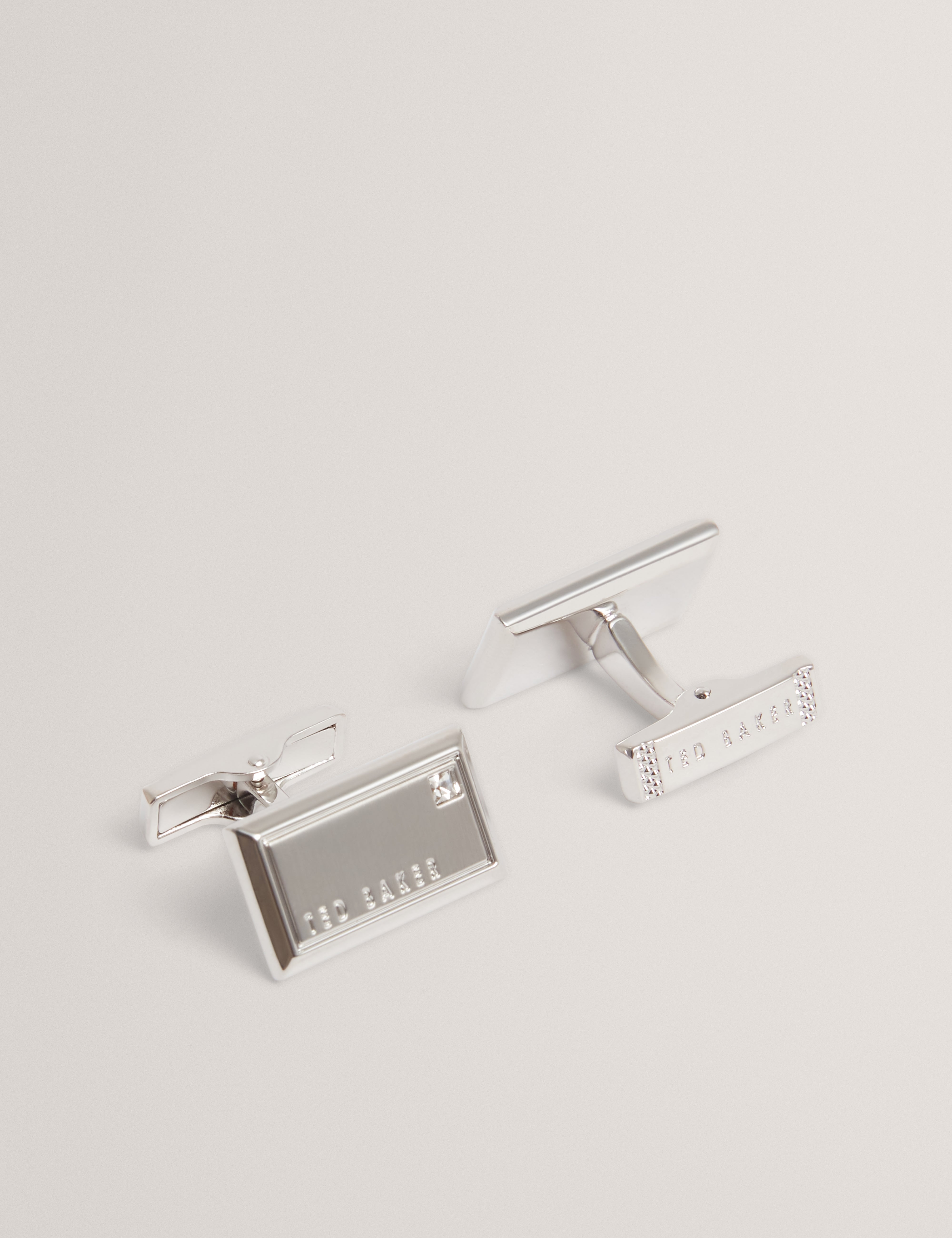 Cuffli Crystal Detail Cufflink Silver