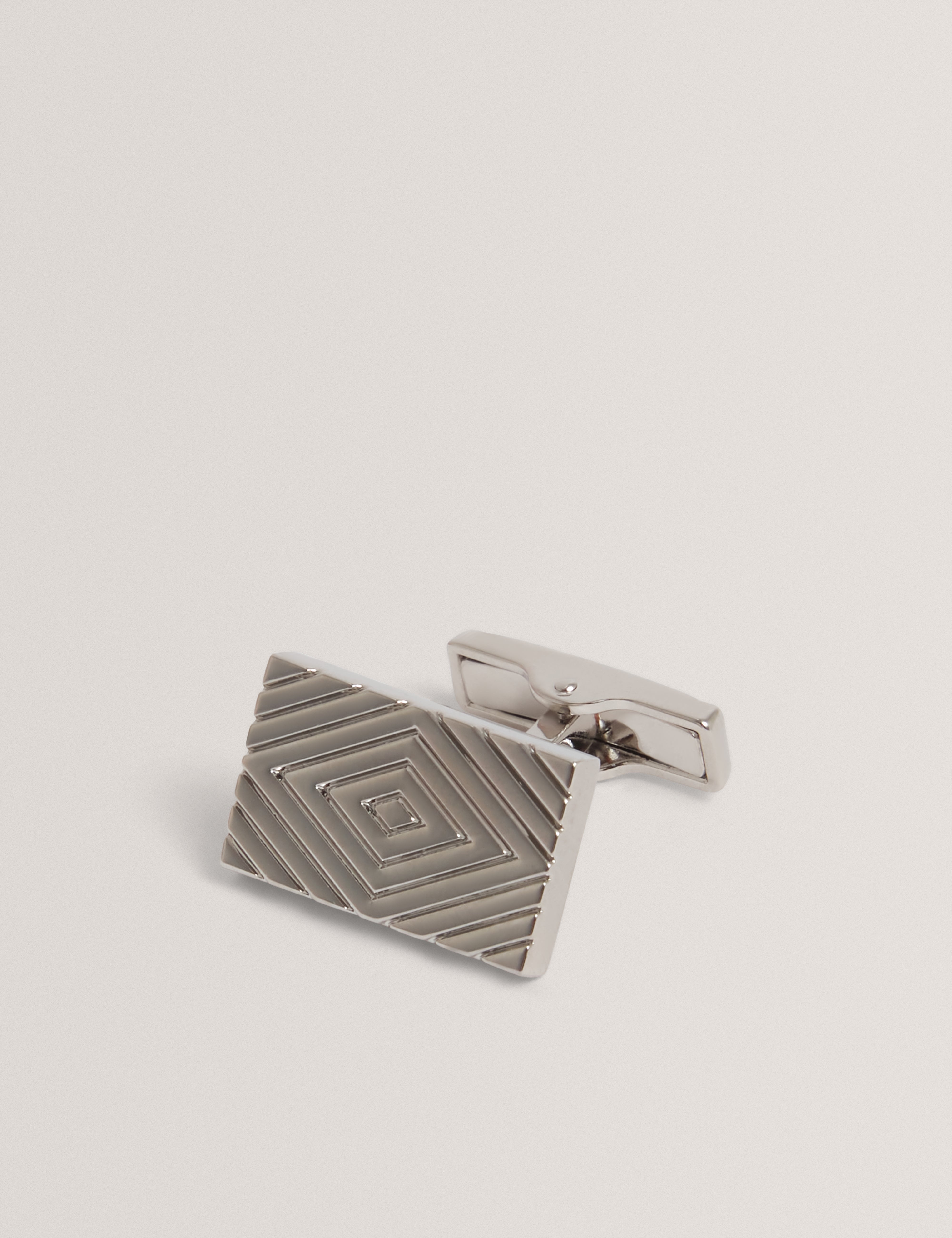 Cuflin Etched Detail Cufflink Silver