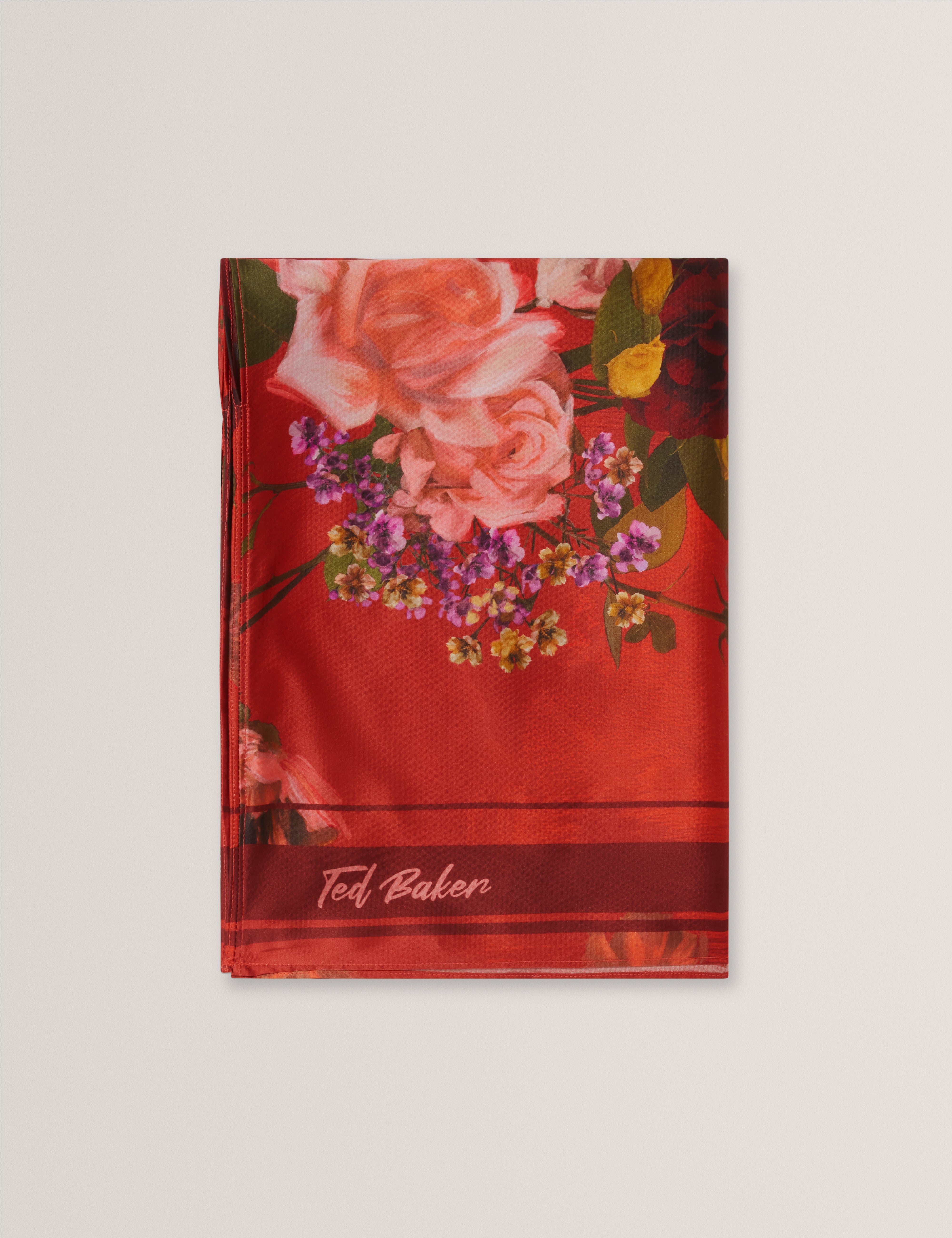 Mhyla Printed Floral Cape Scarf Red