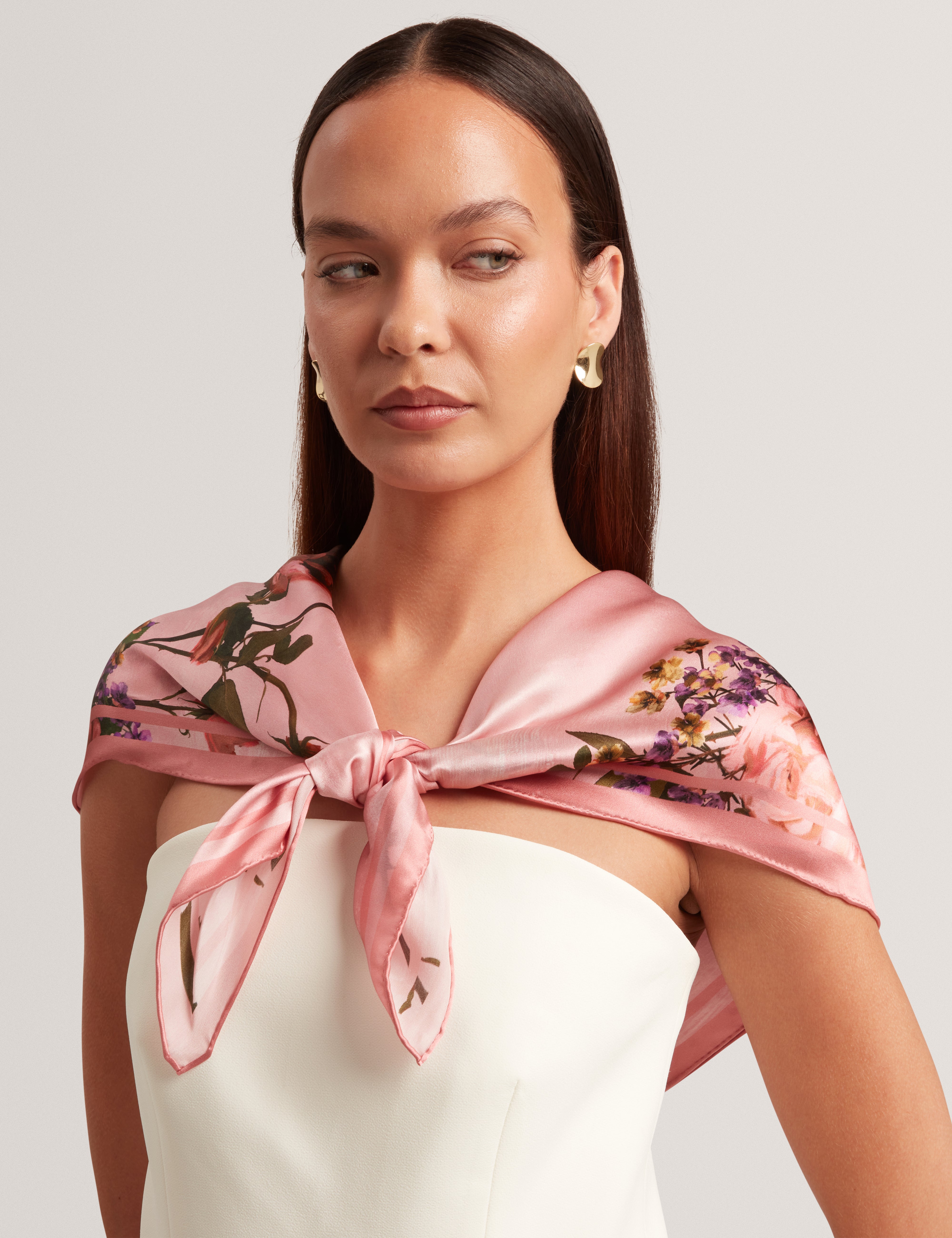 Romelo Printed Square Scarf Pink