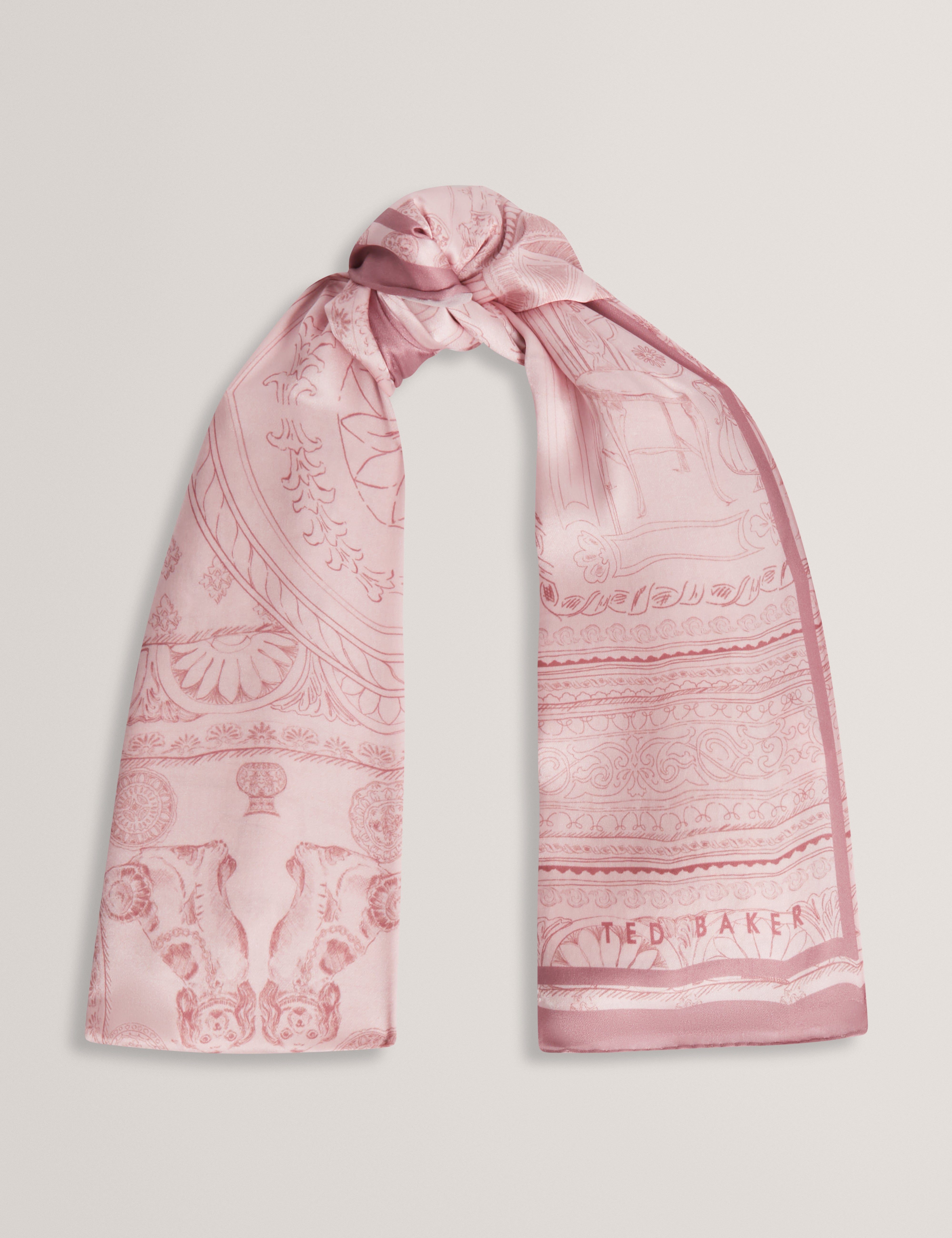 Marvo Printed Long Scarf Pink