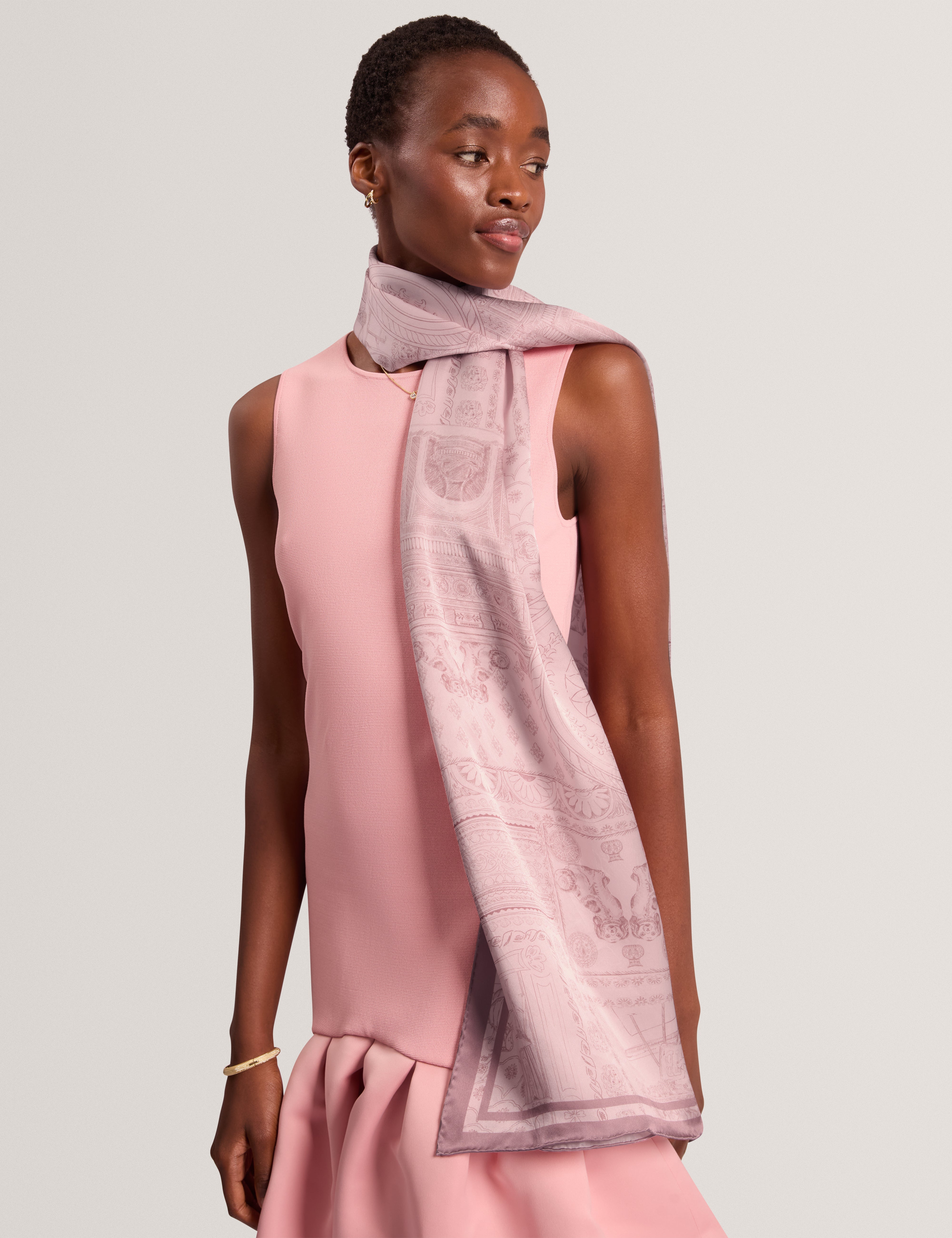 Marvo Printed Long Scarf Pink