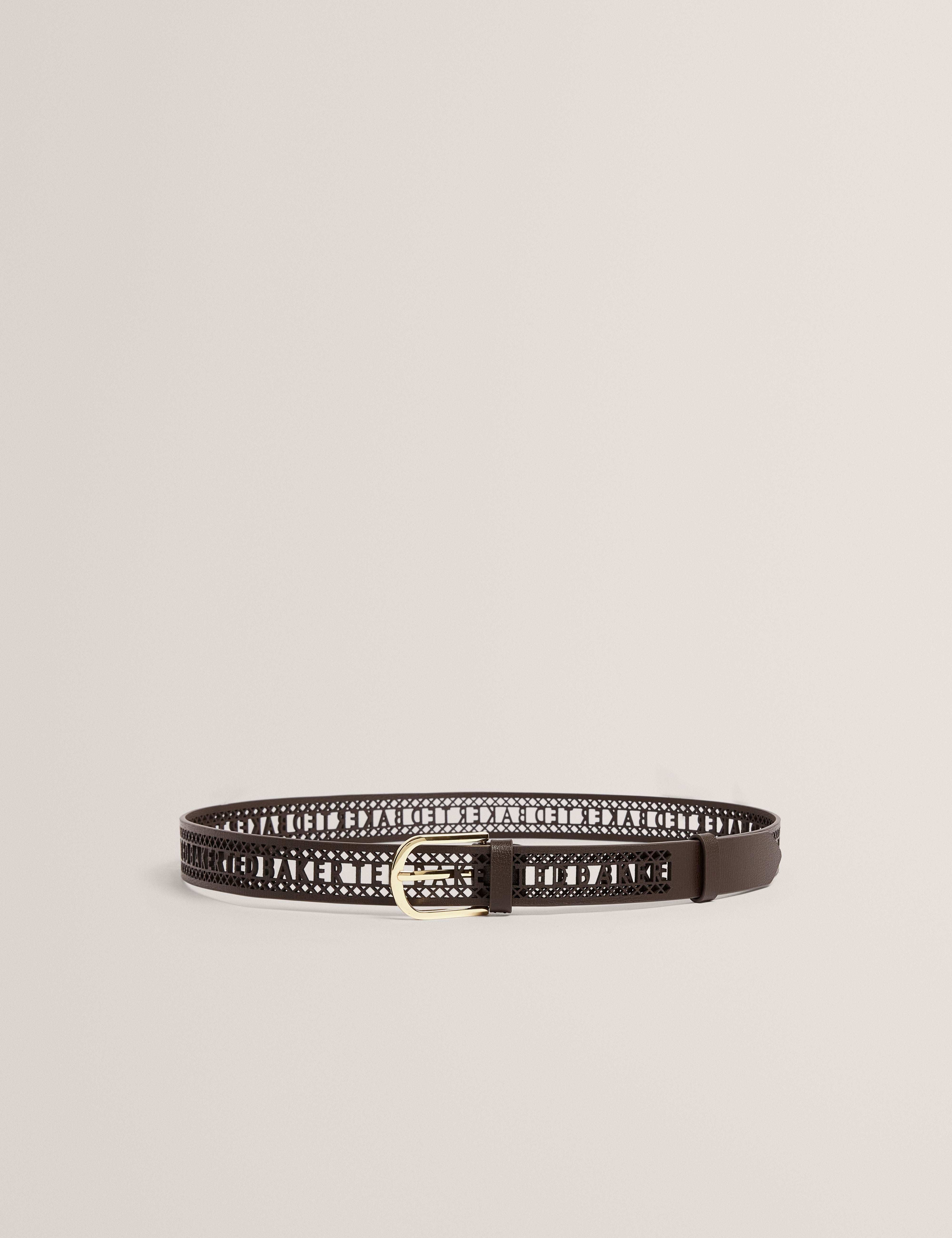 Lannee Lace Tape Leather Belt Brn-Choc
