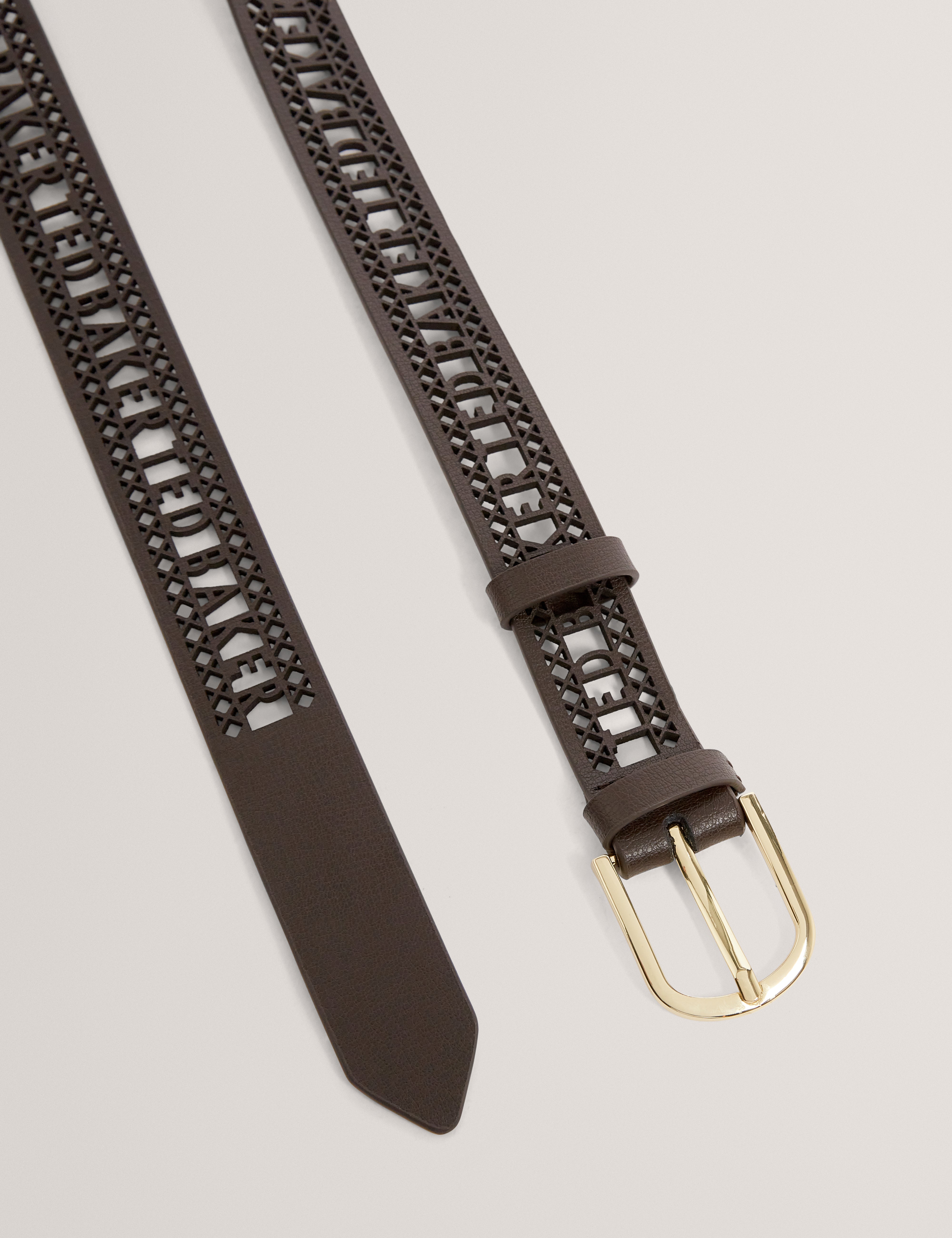 Lannee Lace Tape Leather Belt Brn-Choc