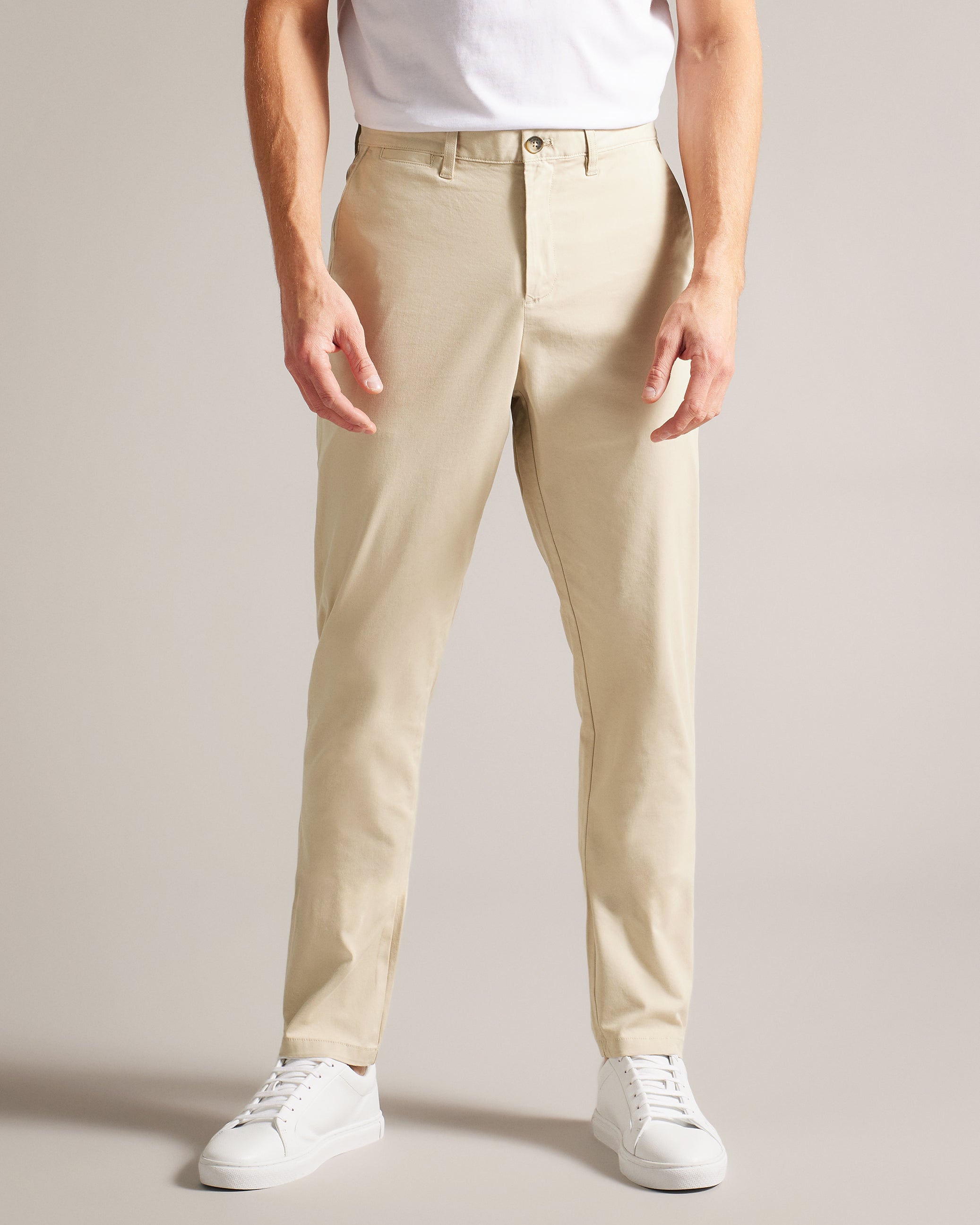 Haybrn Regular Fit Textured Chino Trouser Stone