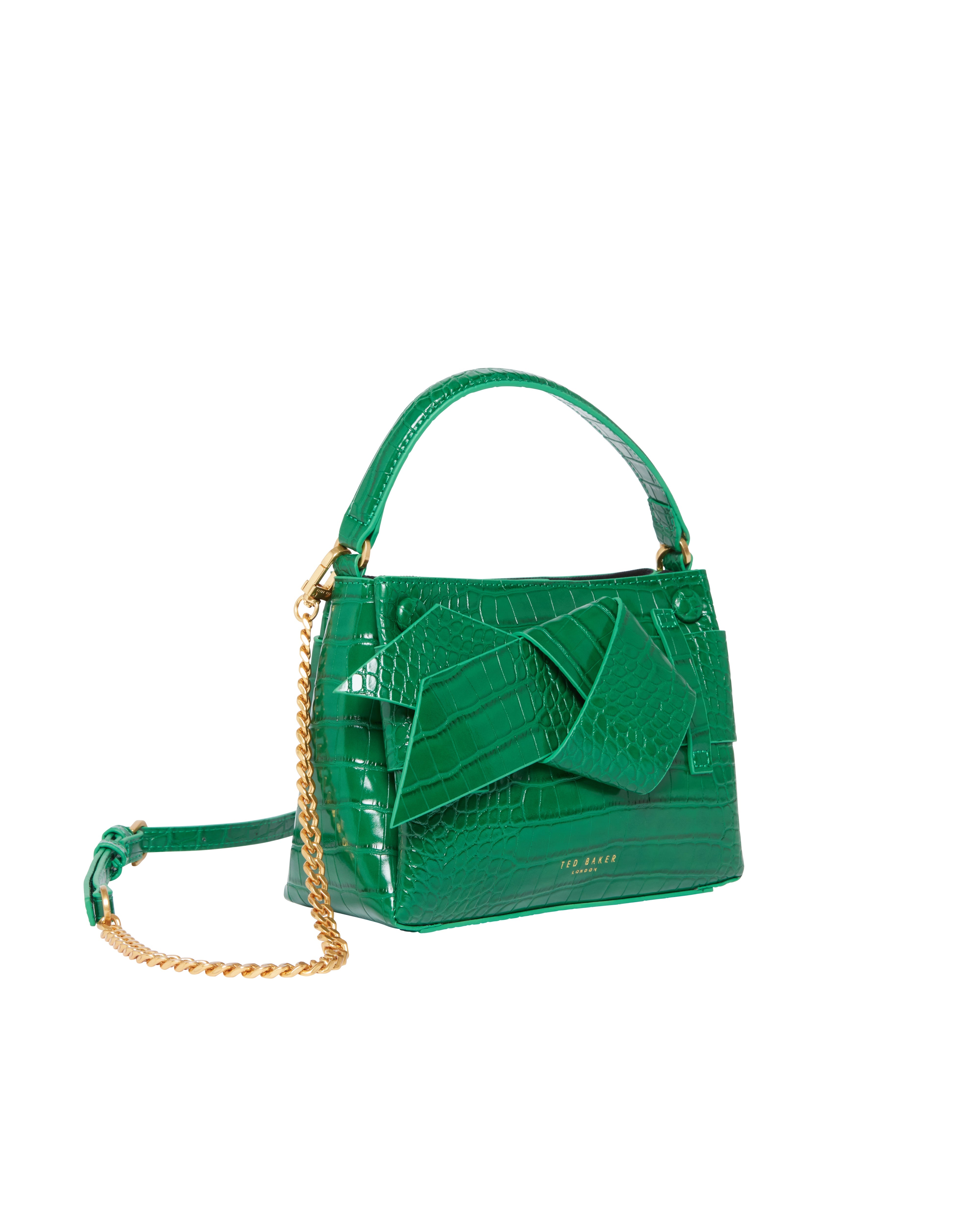 Ssansa Knot Bow Mini Top Handle Bag Brt-Green