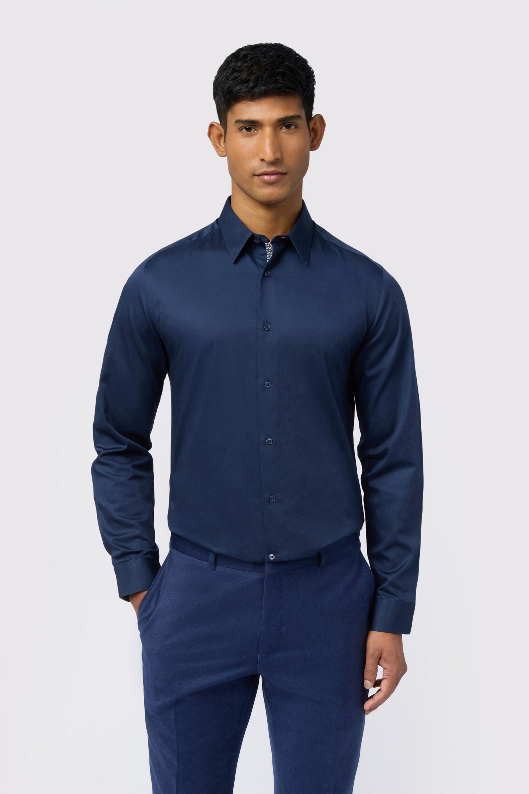 Luuk-Luuk Stretch Navy Slim Shirt Navy