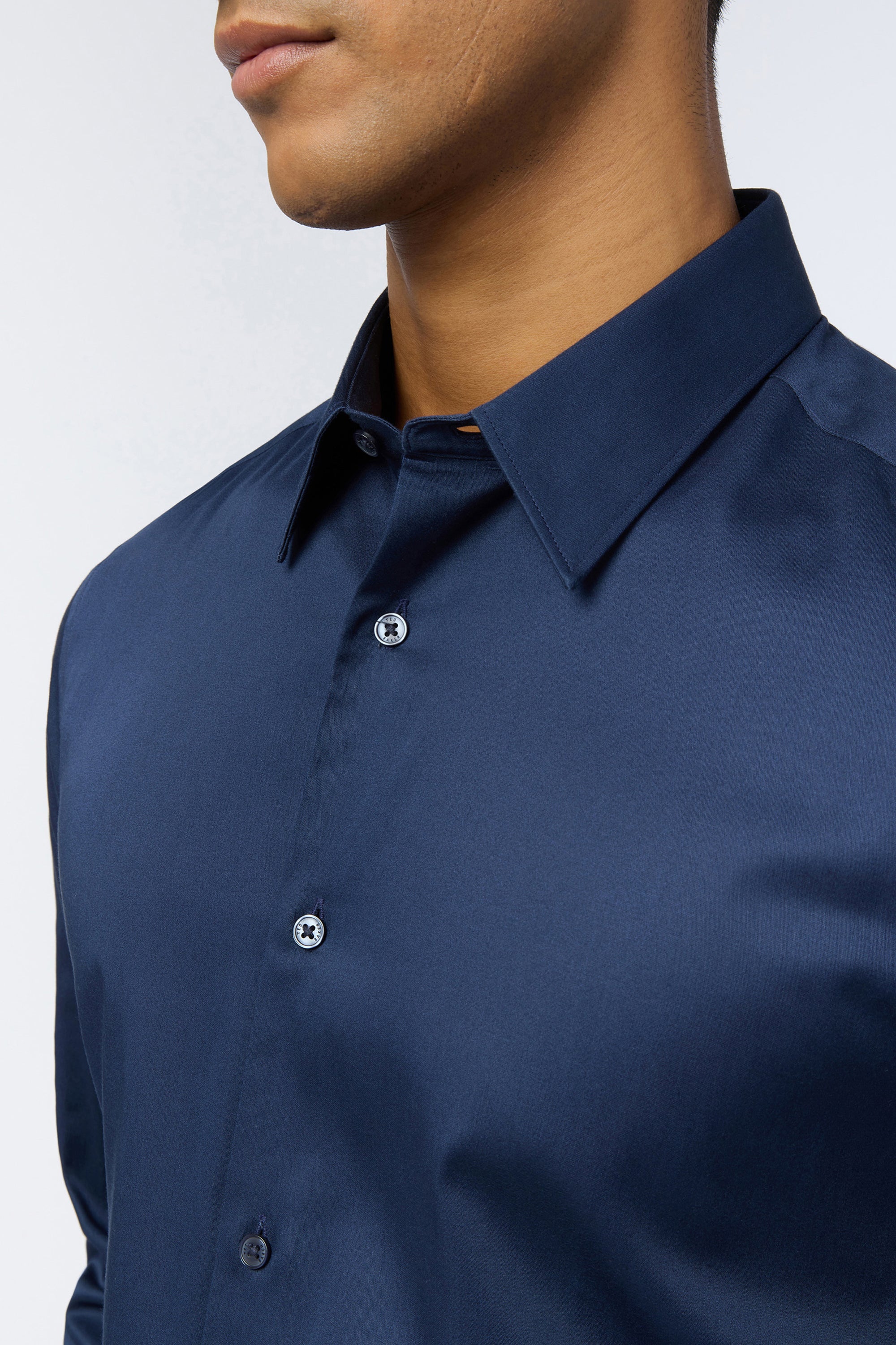 Luuk-Luuk Stretch Navy Slim Shirt Navy
