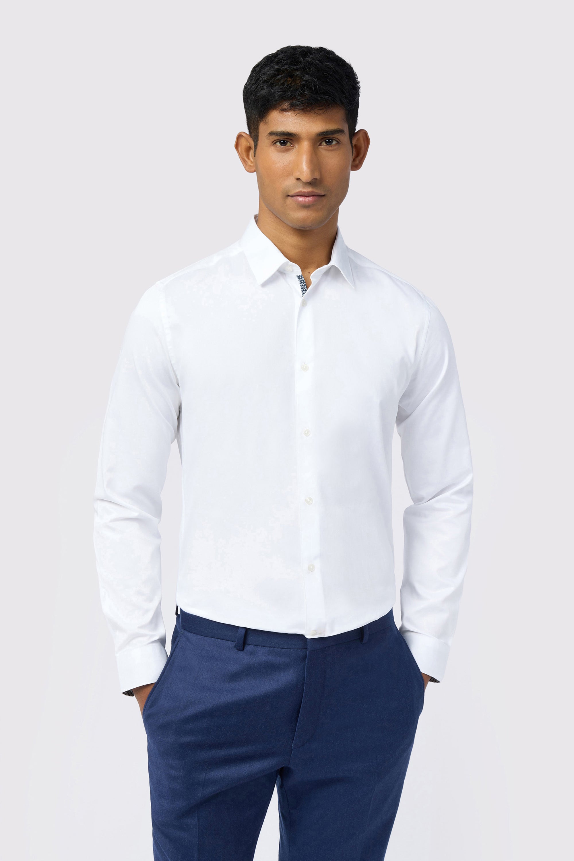 Emile-Emile Stretch White Slim Shirt White