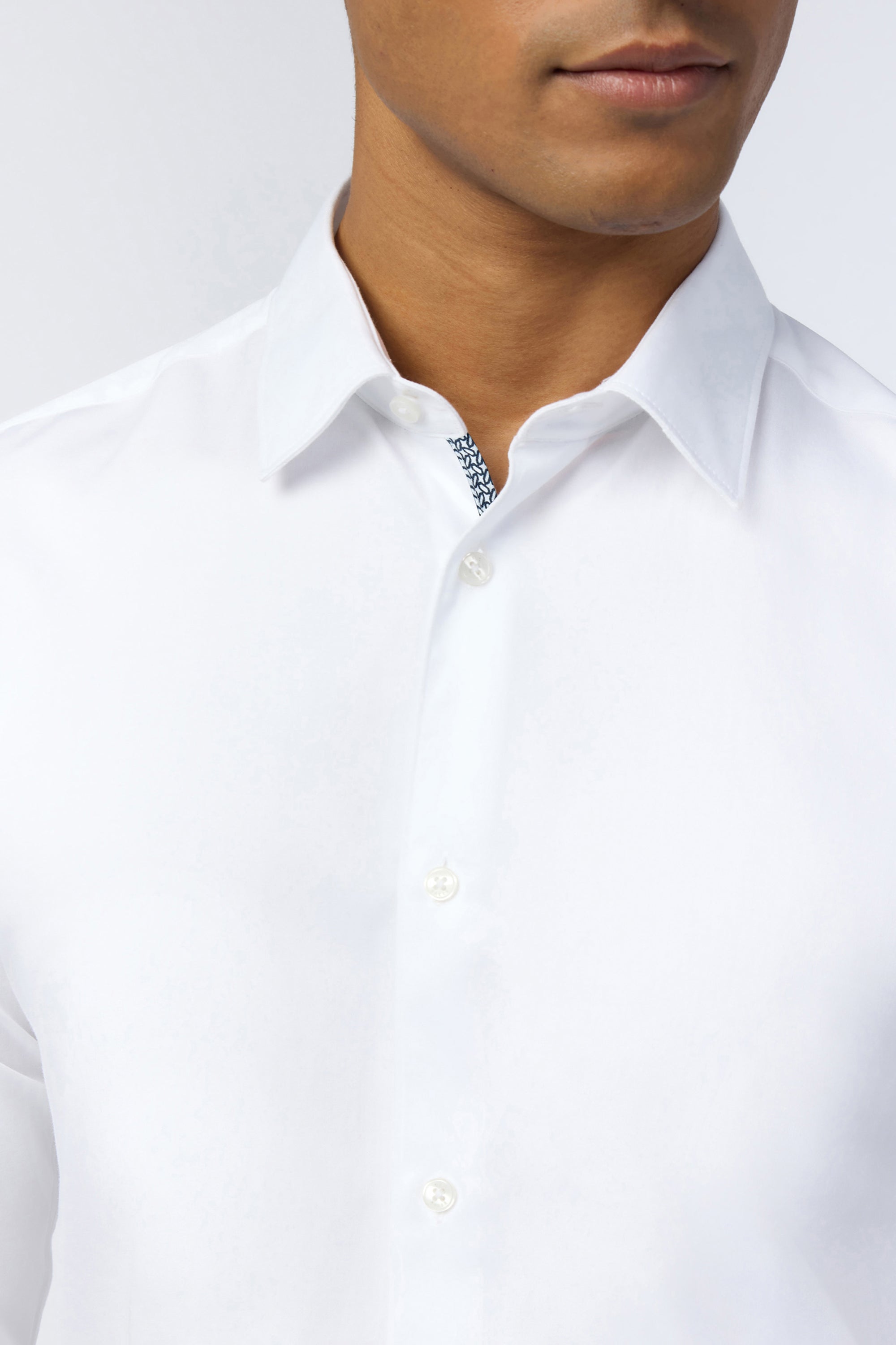 Emile-Emile Stretch White Slim Shirt White