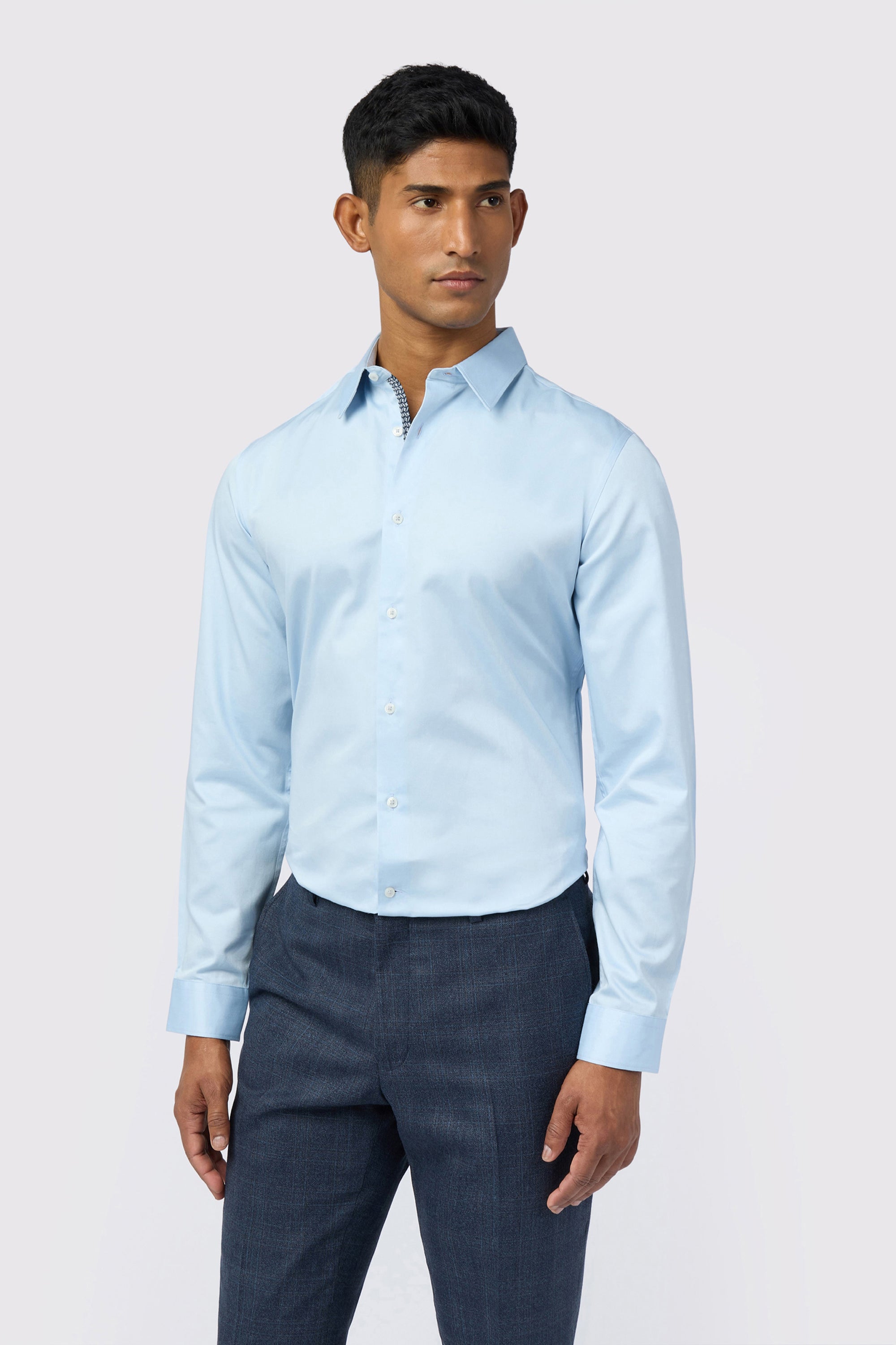 Felix-Felix Stretch Blue Slim Shirt Blue