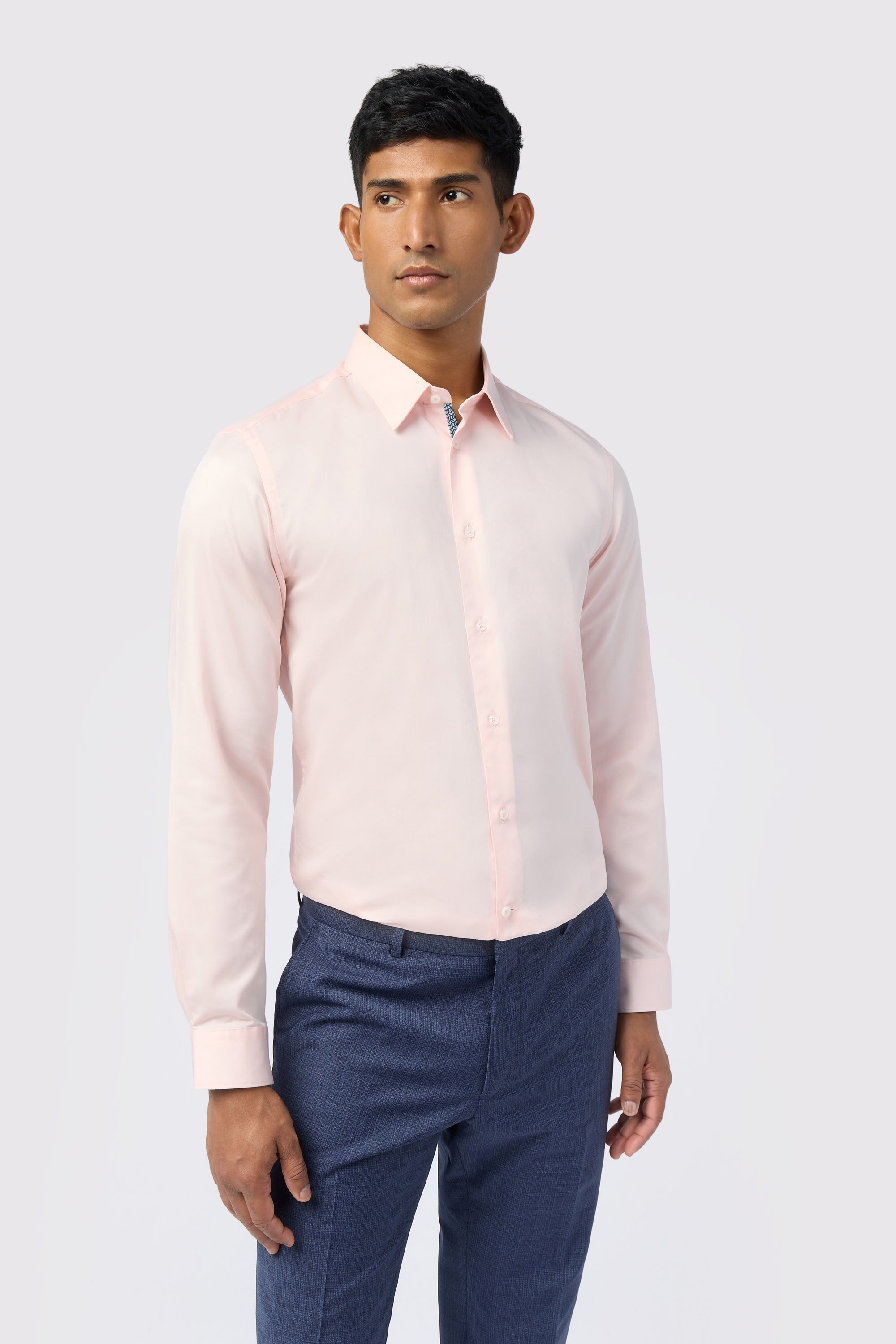 Vinci-Vinci Stretch Pink Slim Shirt Pink