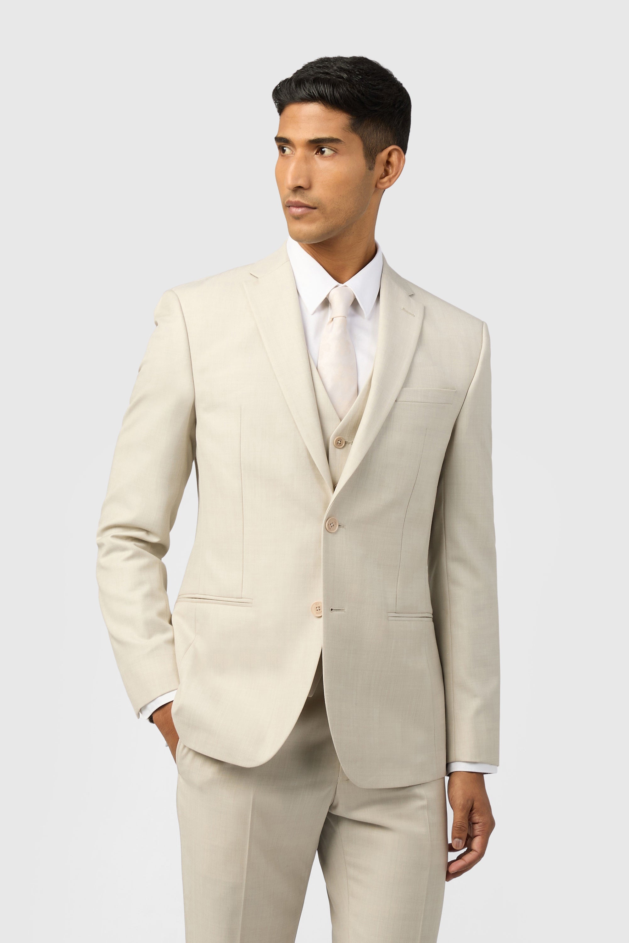 Hague-Stone Sharkskin Jkt Stone Nude