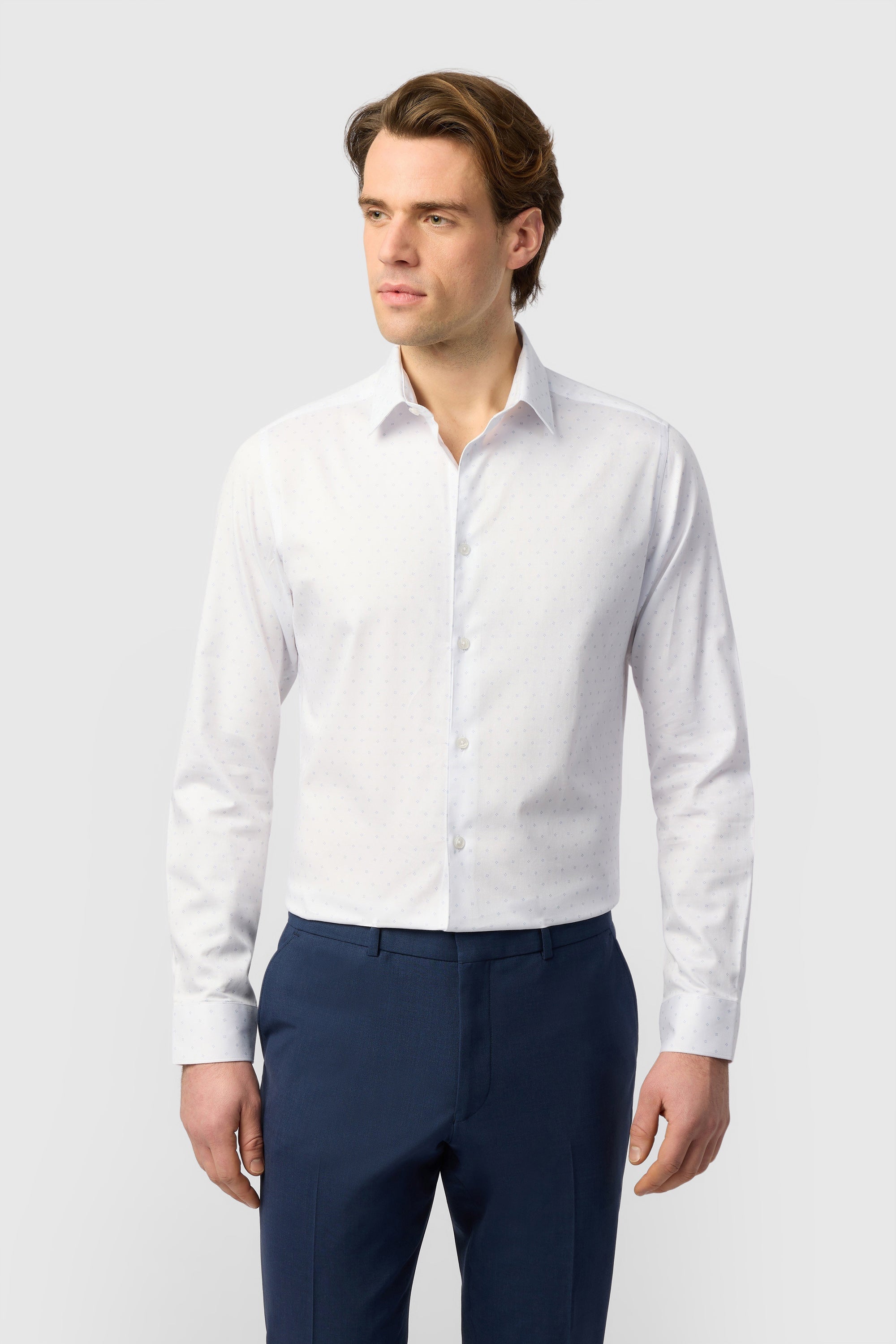 Enna-White Base Geometric Blue Dot White