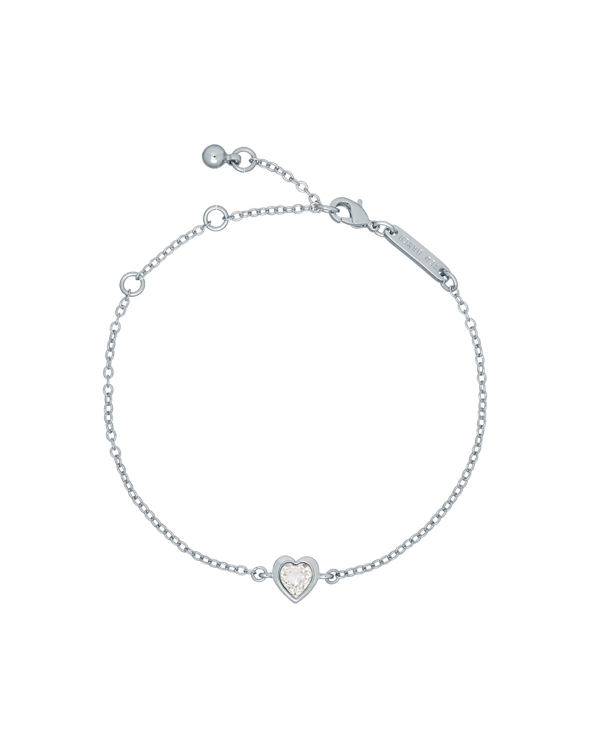 Hansa Crystal Heart Bracelet Silver