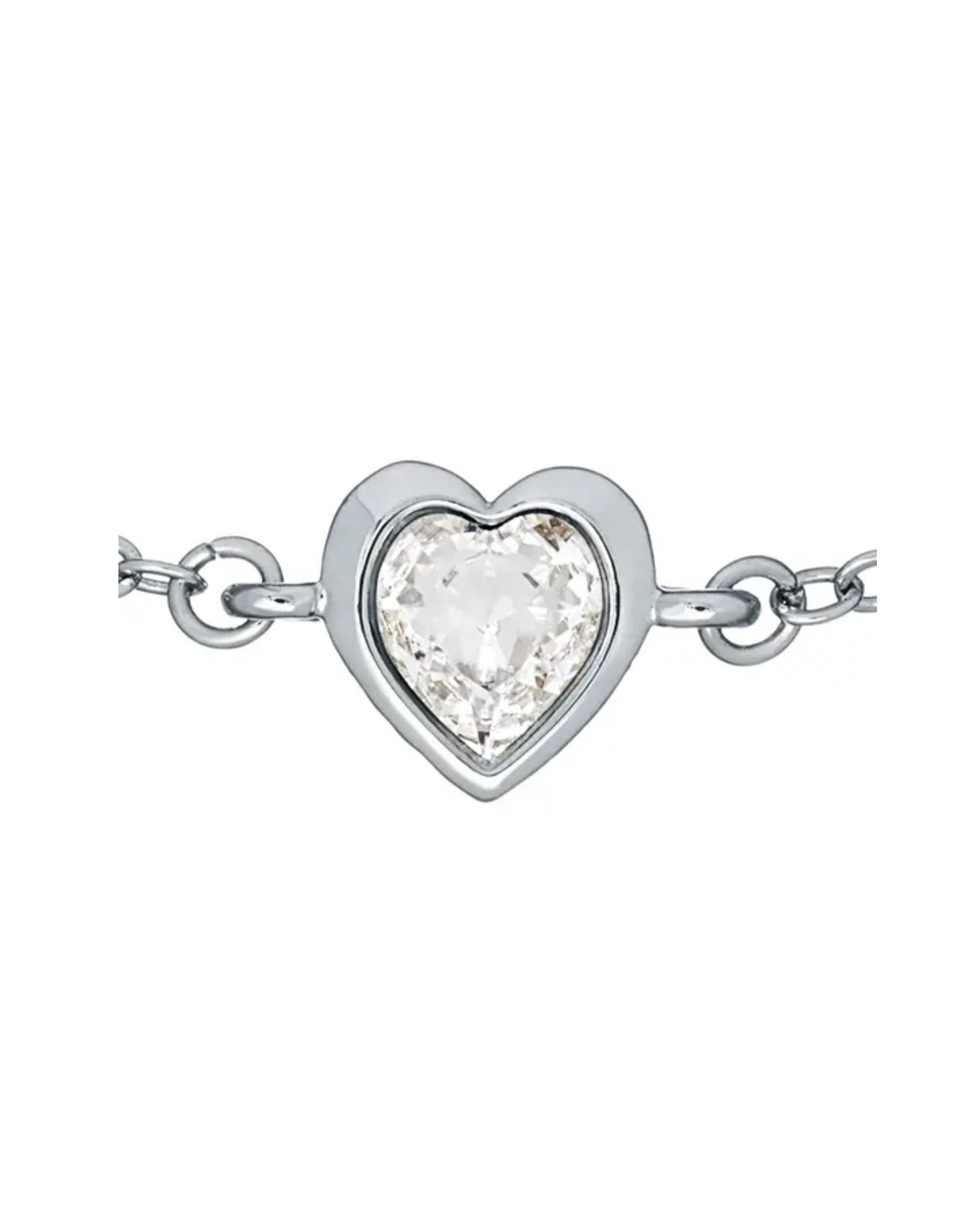 Hansa Crystal Heart Bracelet Silver