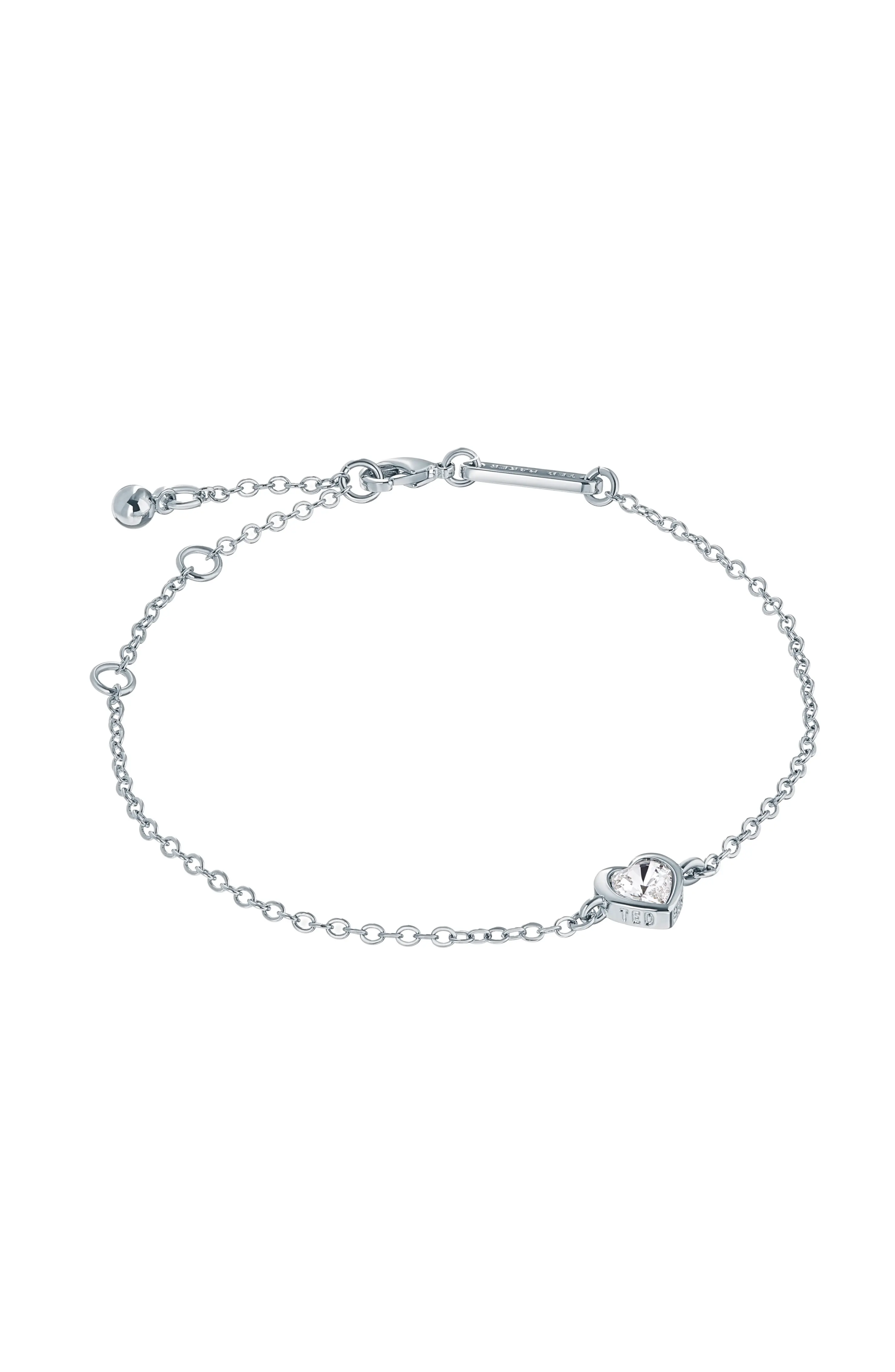 Hansa Crystal Heart Bracelet Silver