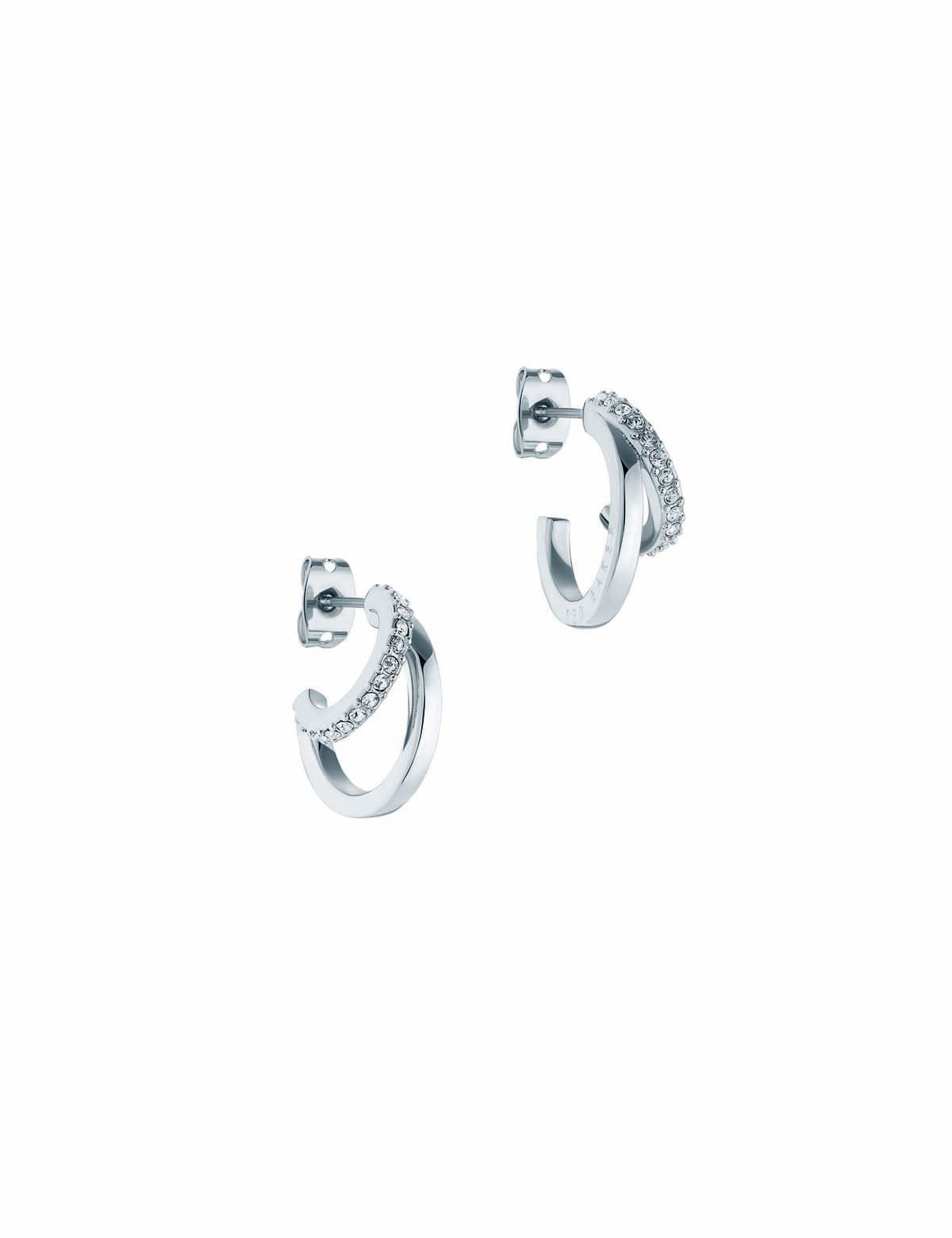 Helias Crystal Double Hoop Earrings Crystal