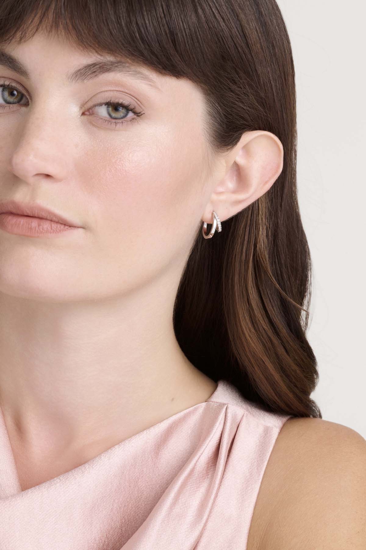 Helias Crystal Double Hoop Earrings Crystal