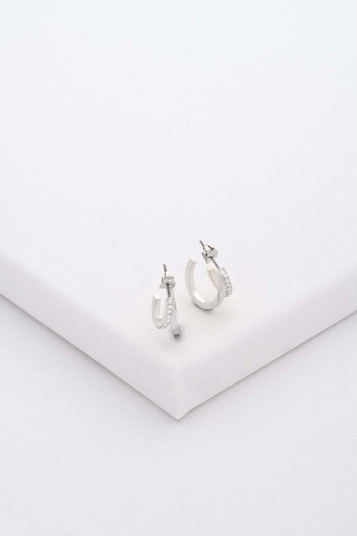 Helias Crystal Double Hoop Earrings Crystal