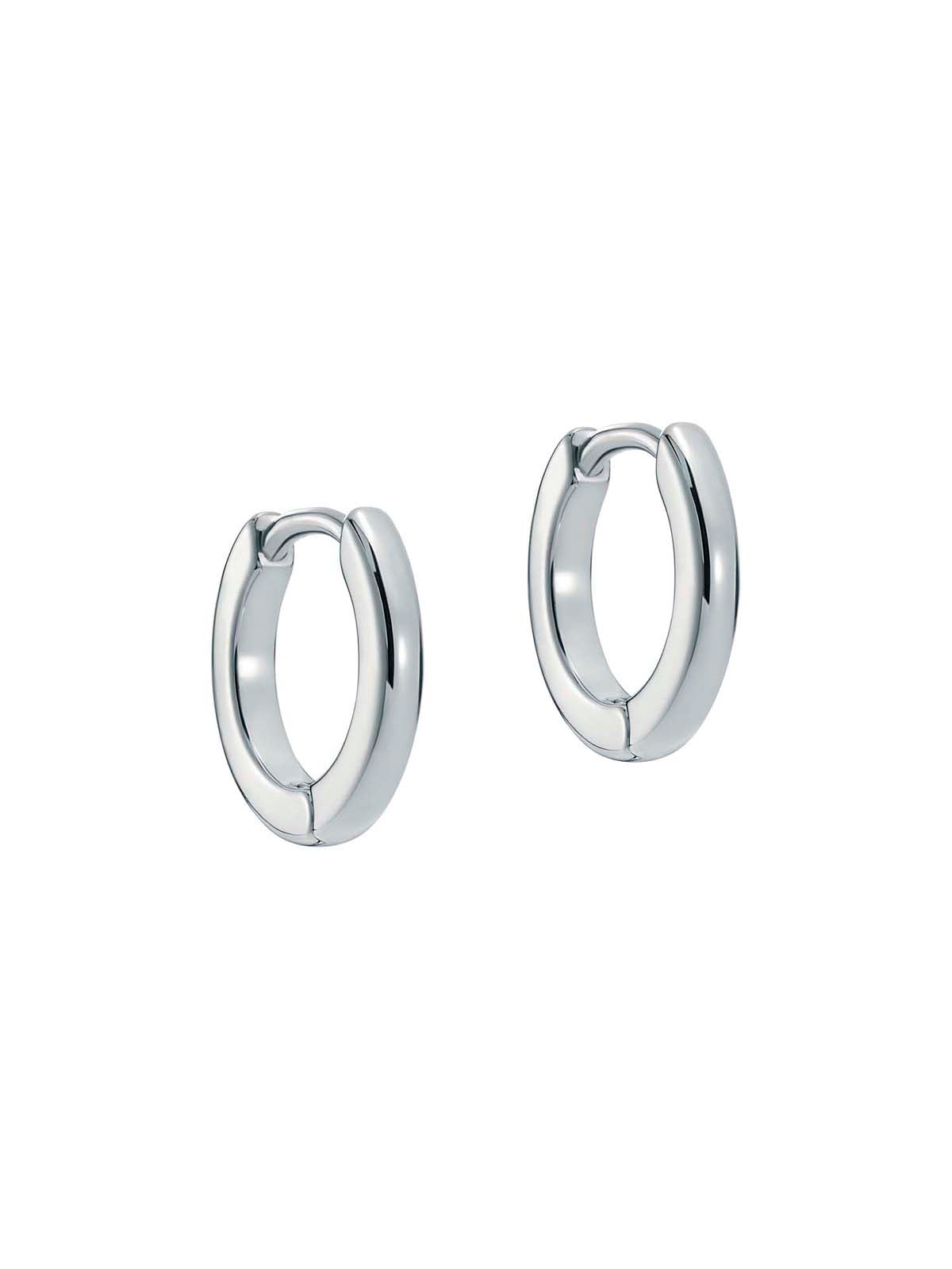 Crislie Logo Hoop Earrings (12Mm) Silver