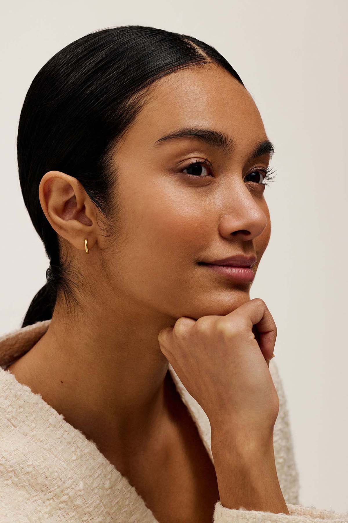 Crislie Logo Hoop Earrings (12Mm) Gold