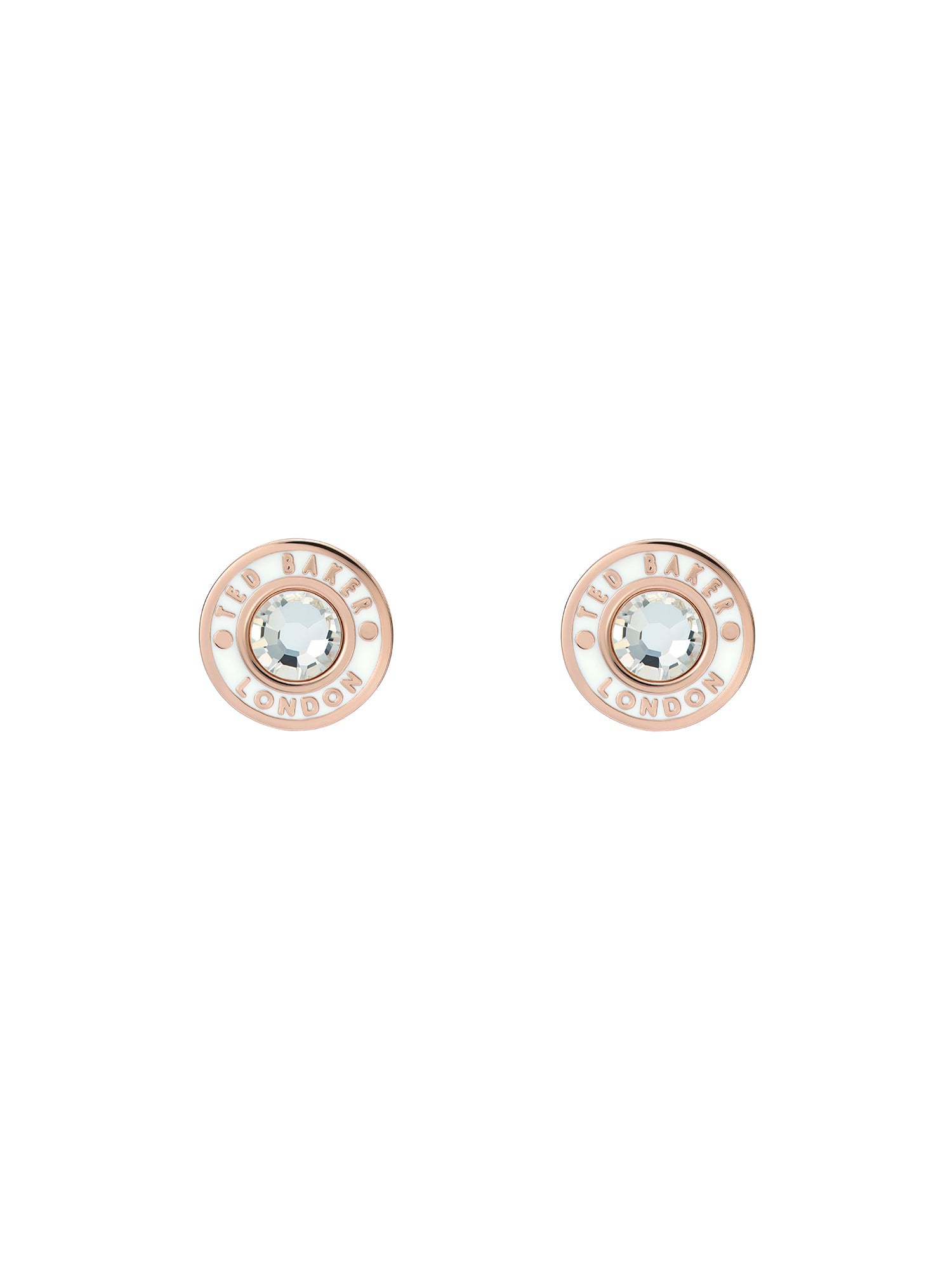 Cherelle Crystal Button Stud Earrings Rosegd