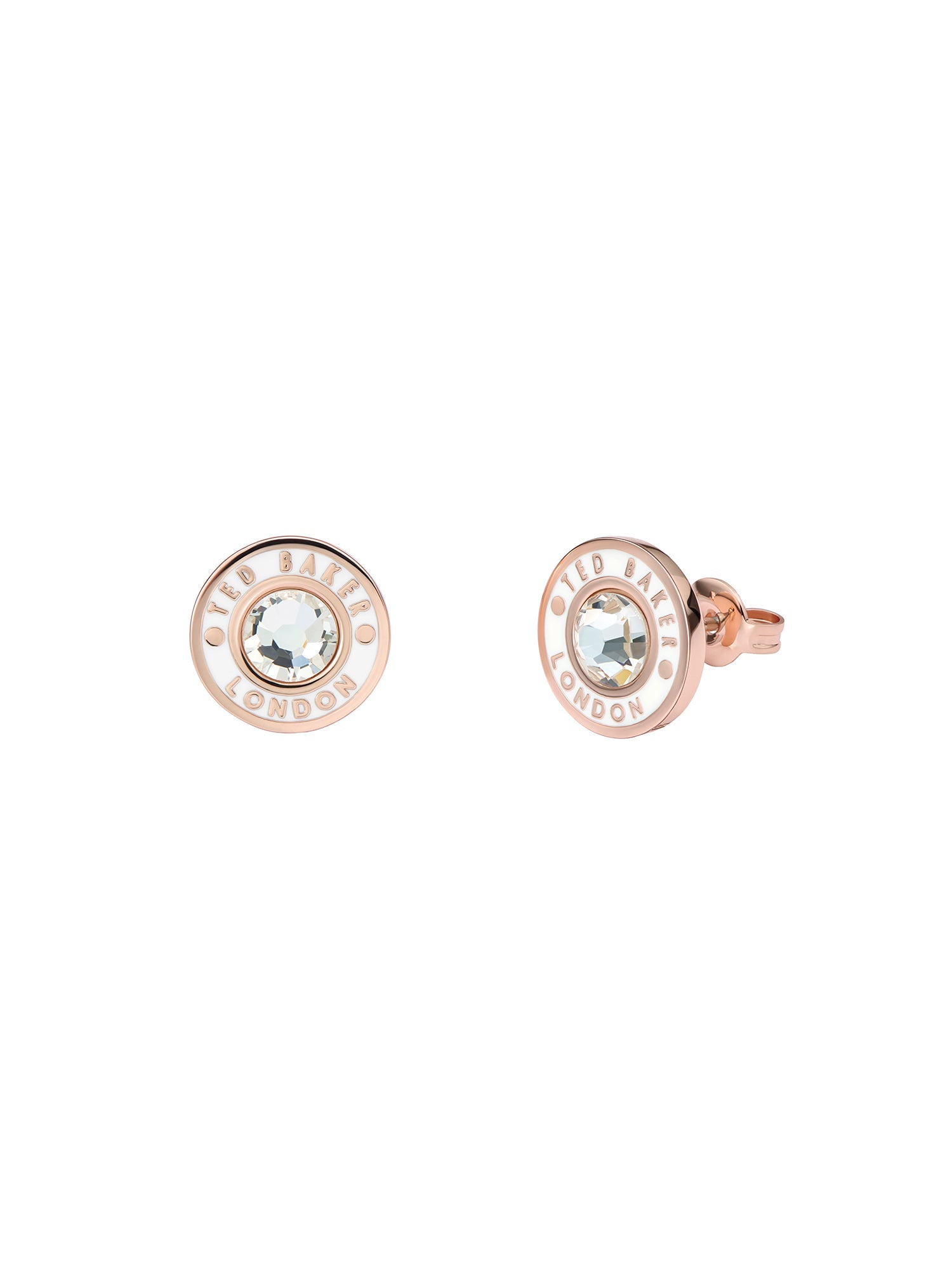 Cherelle Crystal Button Stud Earrings Rosegd