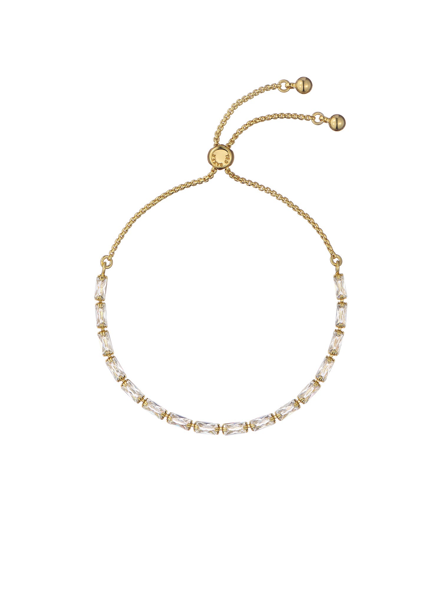 Isela Crystal Baguette Slinky Adjustable Gold