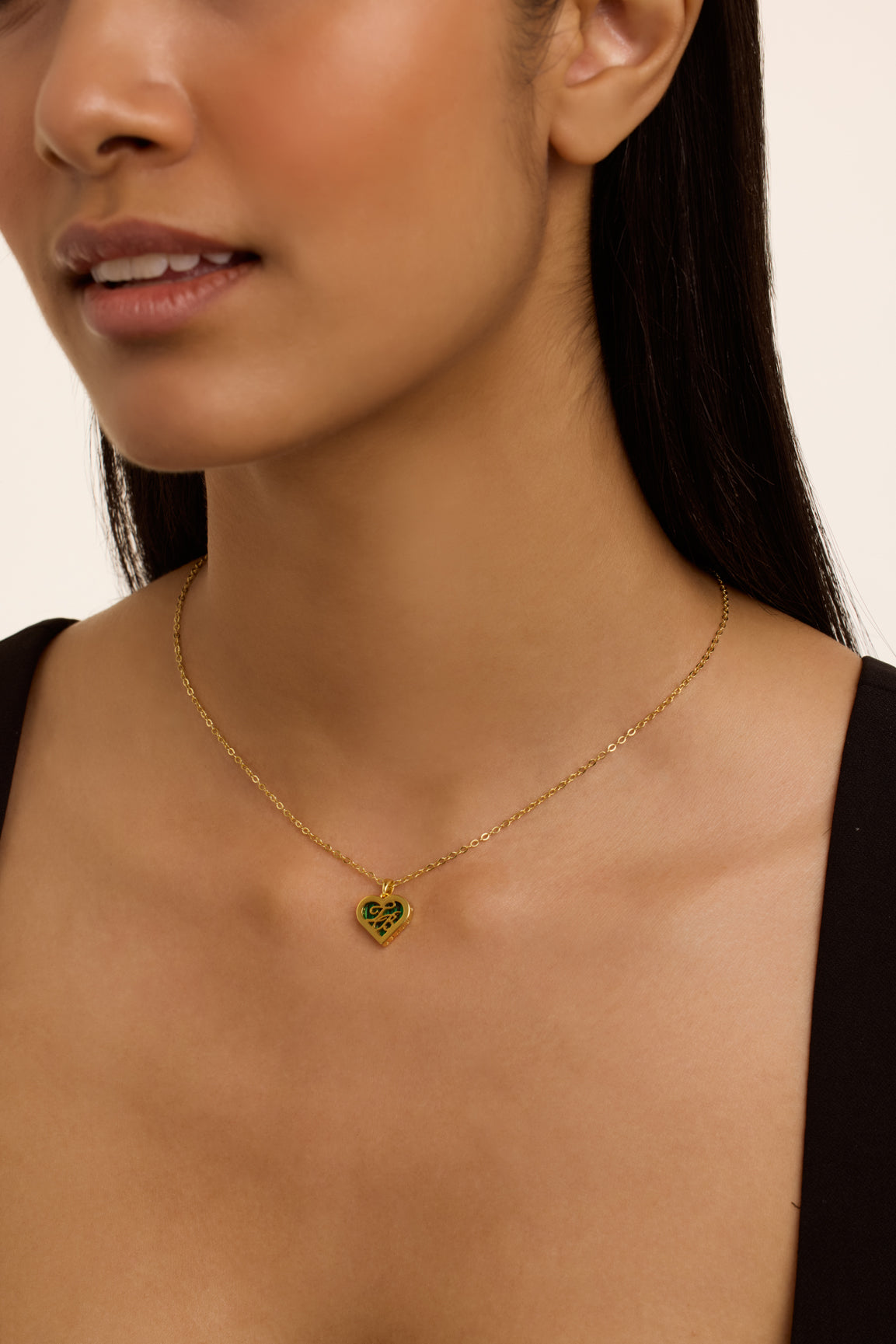 Morelie Monogram Heart Pendant Necklace Gold