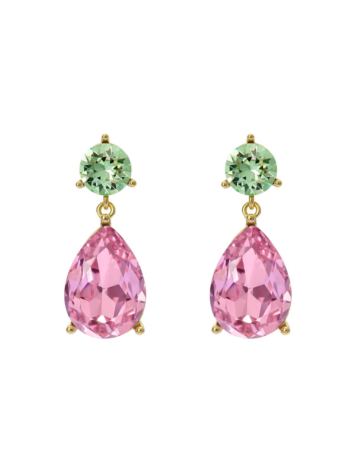 Teaire Crystal Teardrop Earrings Green