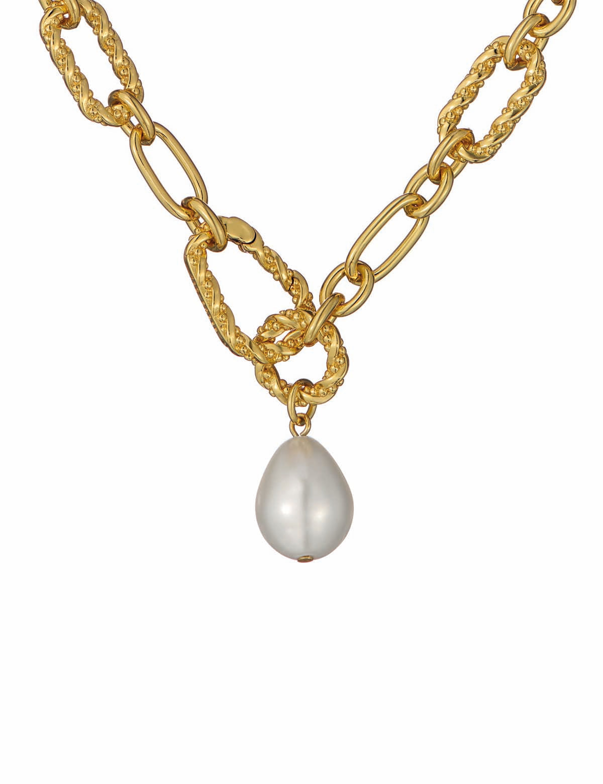 Timora Twisted Pearl Pendant Necklace Pearl