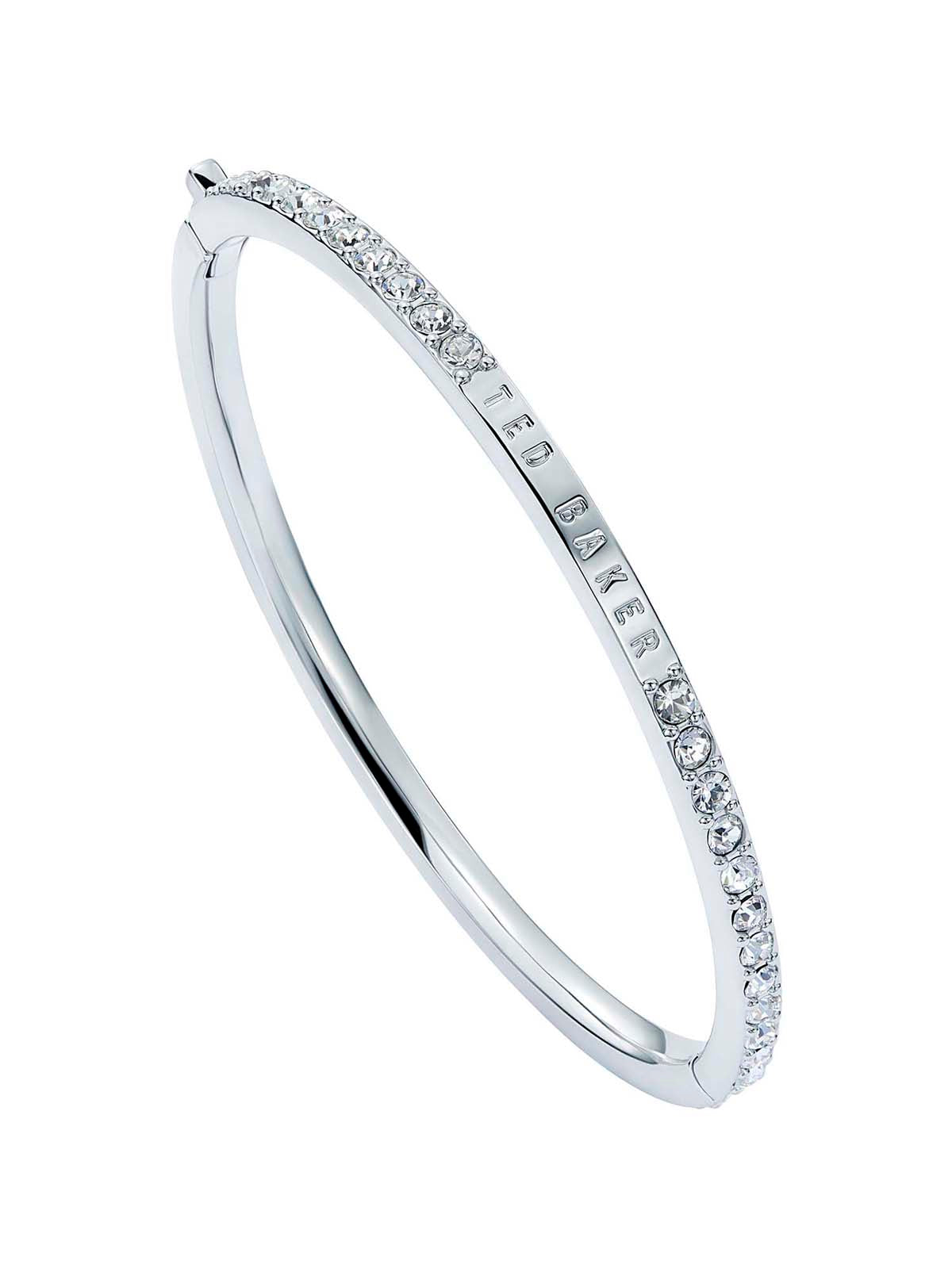 Claudia Narrow Crystal Hinged Bangle Bracelet Crystal