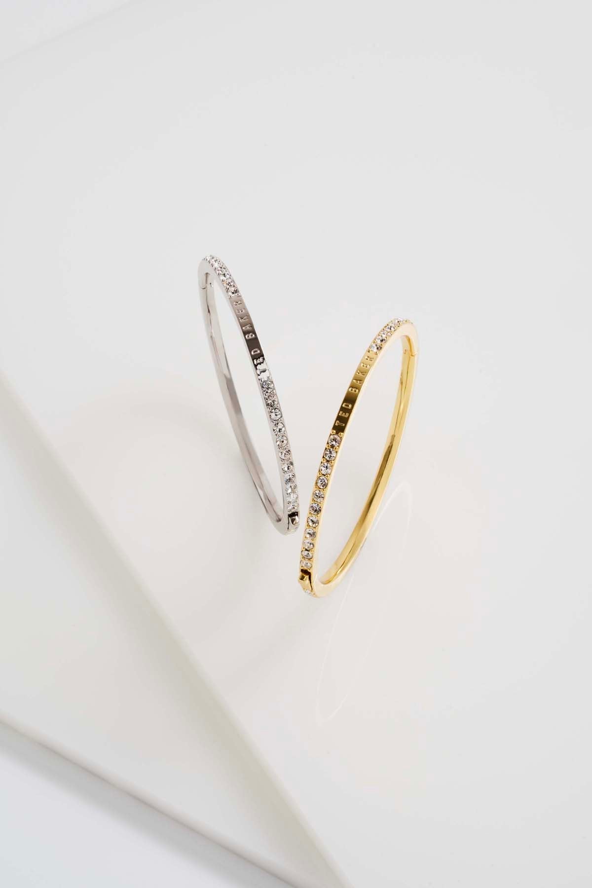 Claudia Narrow Crystal Hinged Bangle Bracelet Crystal