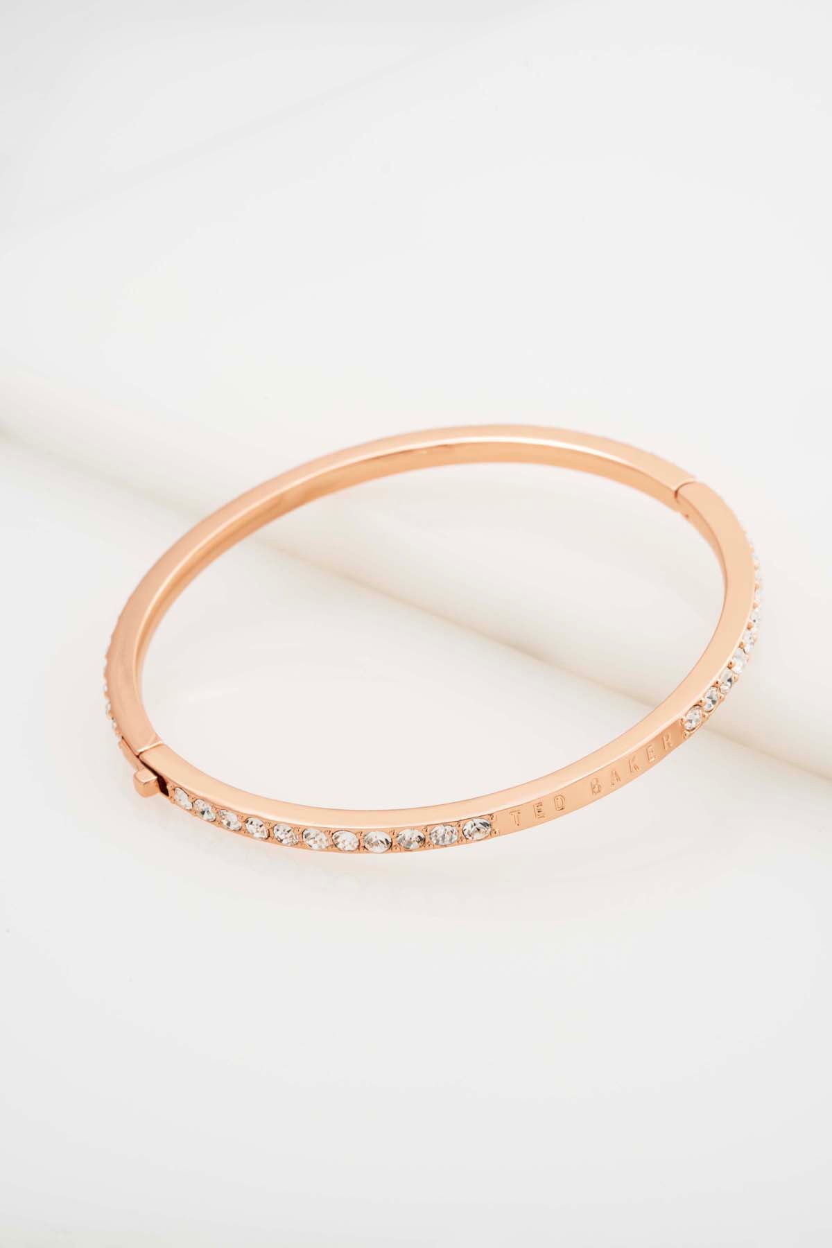 Claudia Narrow Crystal Hinged Bangle Bracelet Crystal