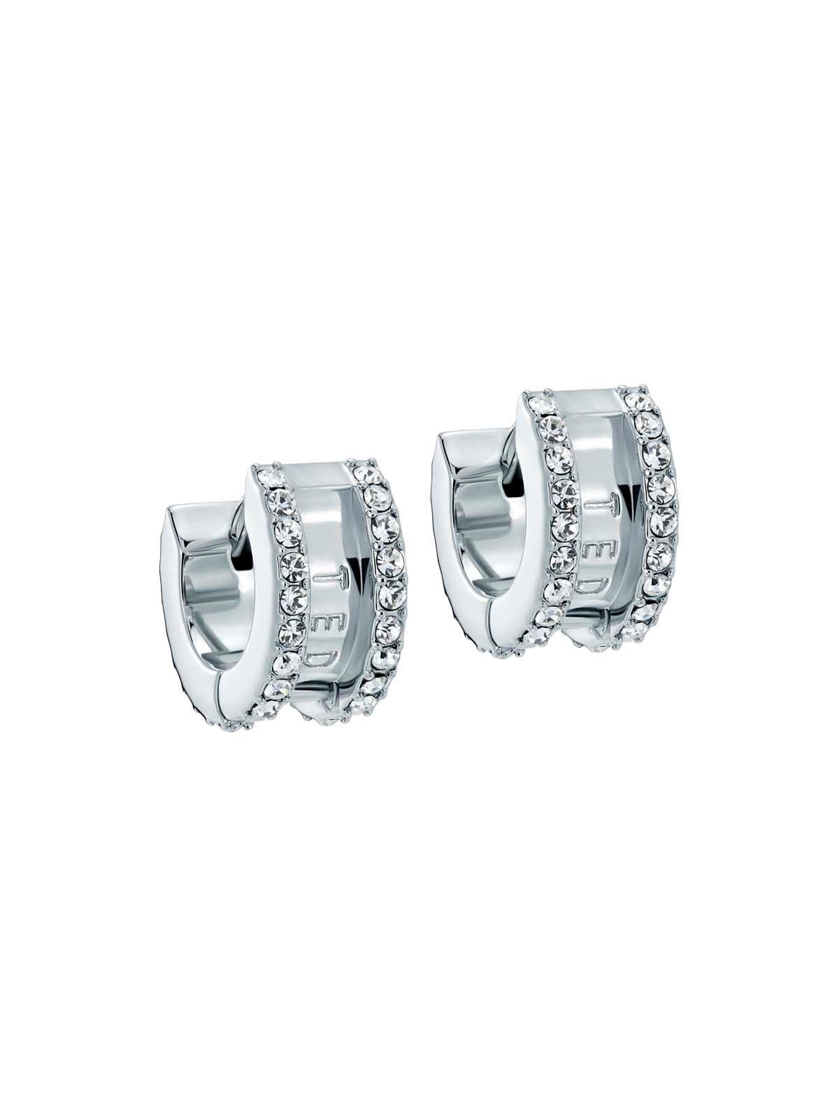 Rosie Crystal Roll Huggie Earrings Crystal