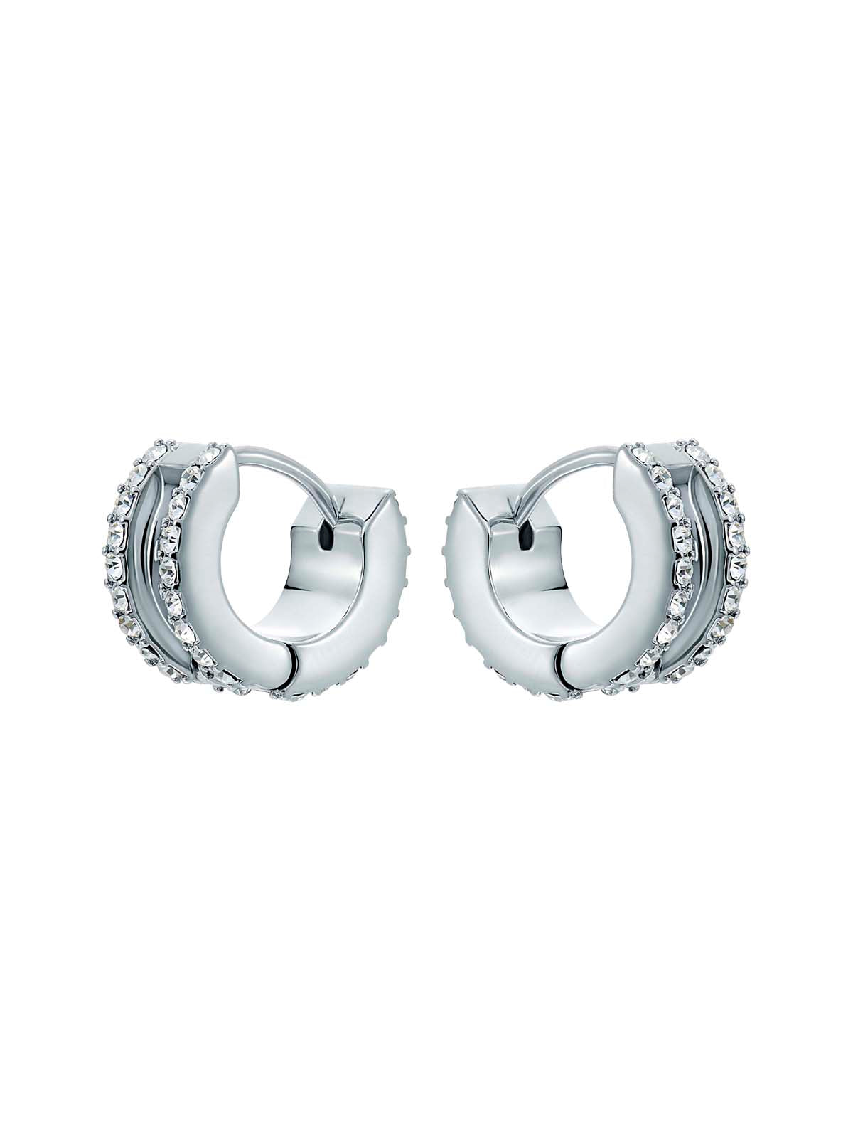 Rosie Crystal Roll Huggie Earrings Crystal