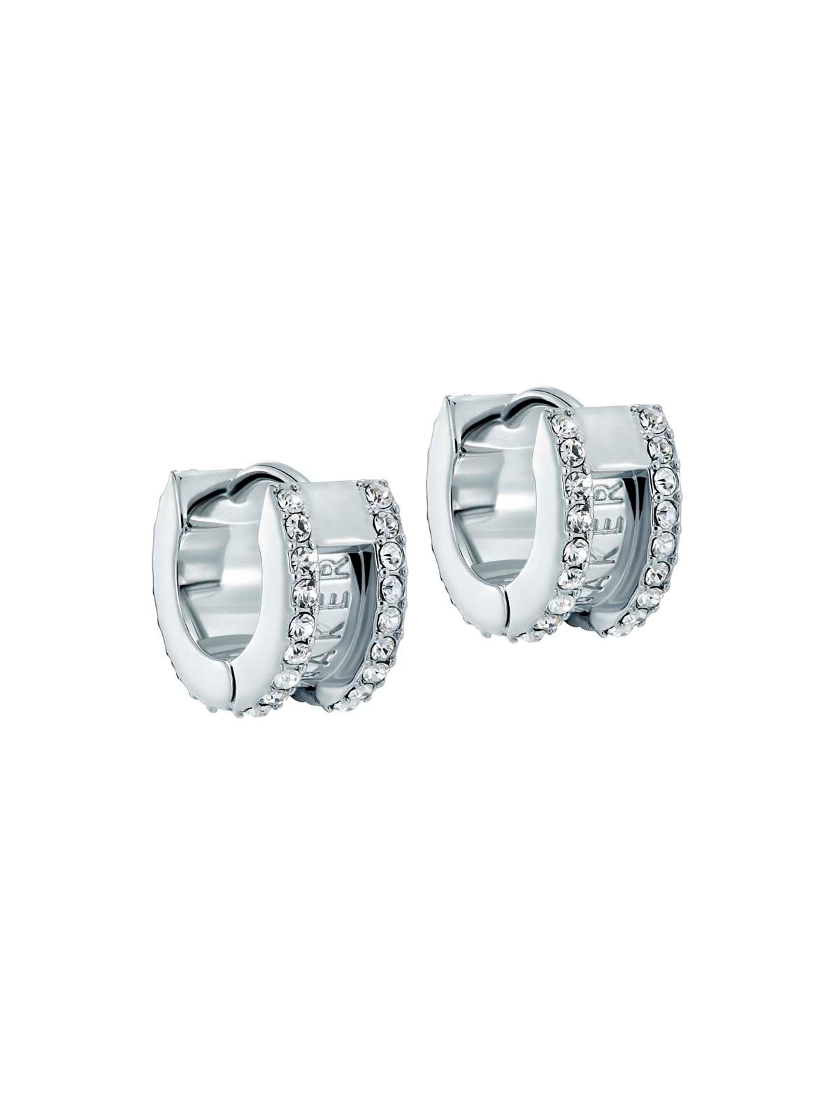 Rosie Crystal Roll Huggie Earrings Crystal