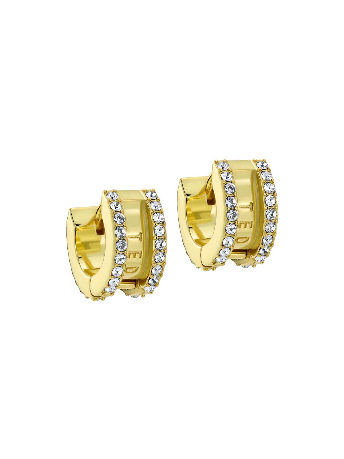 Rosie Crystal Roll Huggie Earrings Crystal