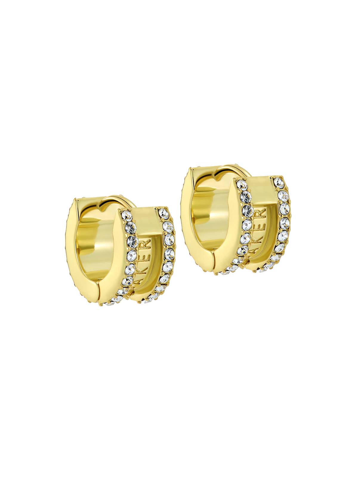 Rosie Crystal Roll Huggie Earrings Crystal