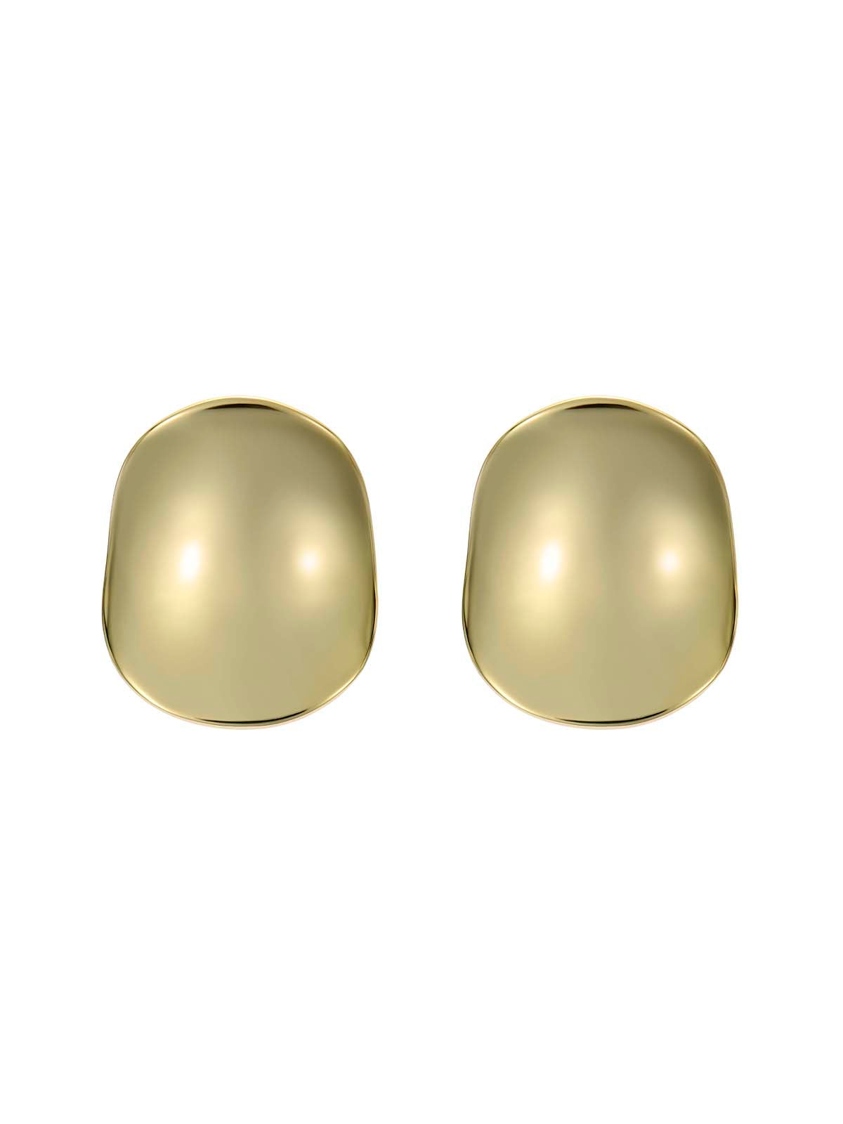 Conya Concave Large Stud Earrings Gold