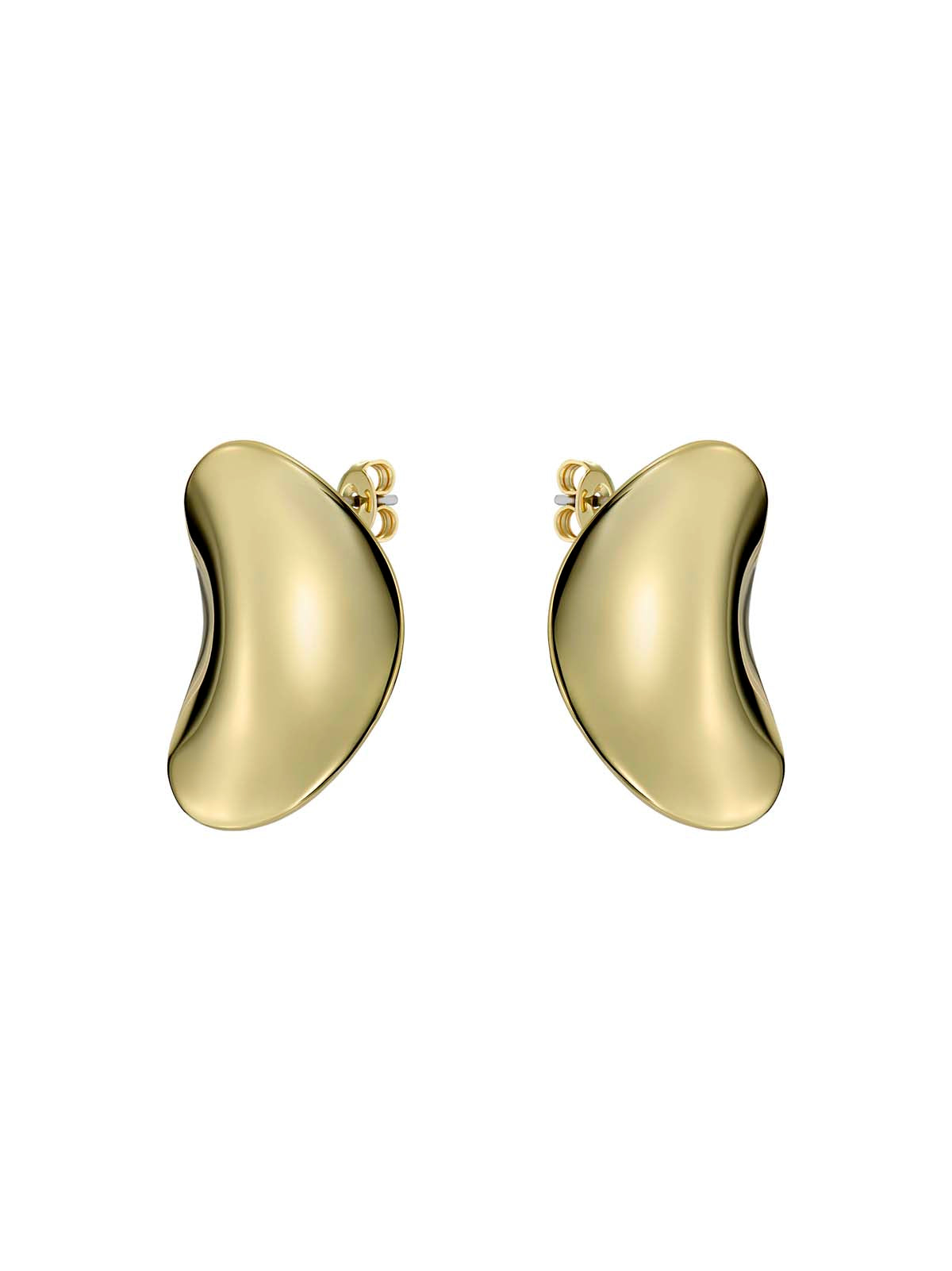 Conya Concave Large Stud Earrings Gold